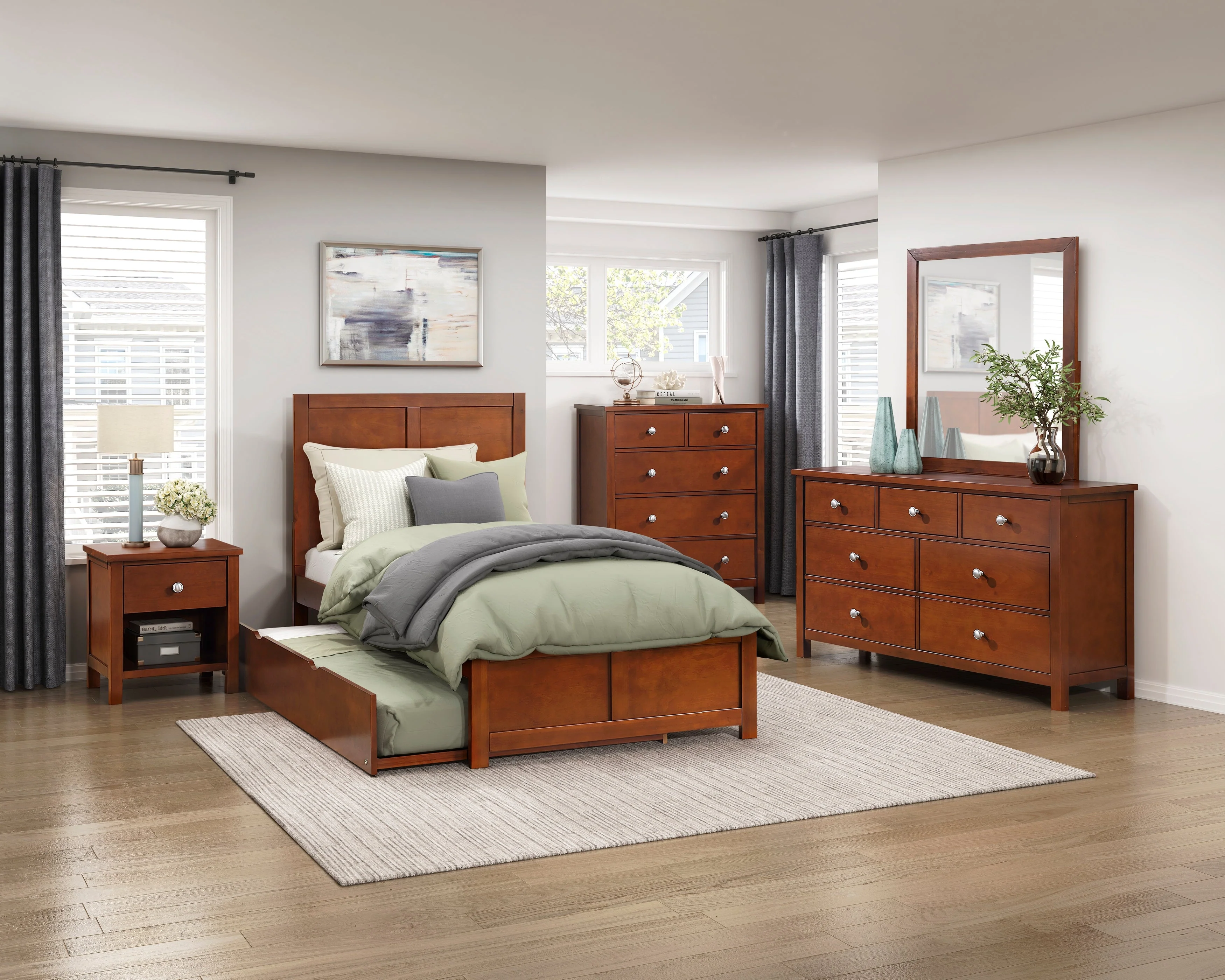 Rowe Dark Cherry Twin Platform Bed - Image 20