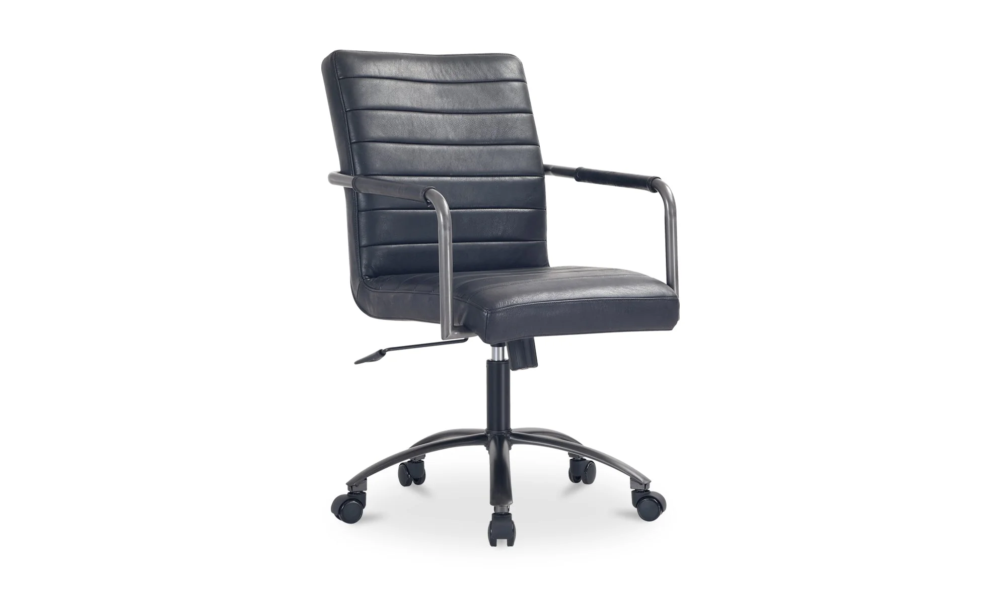 Roy Office Chair Black Leather - Image 2