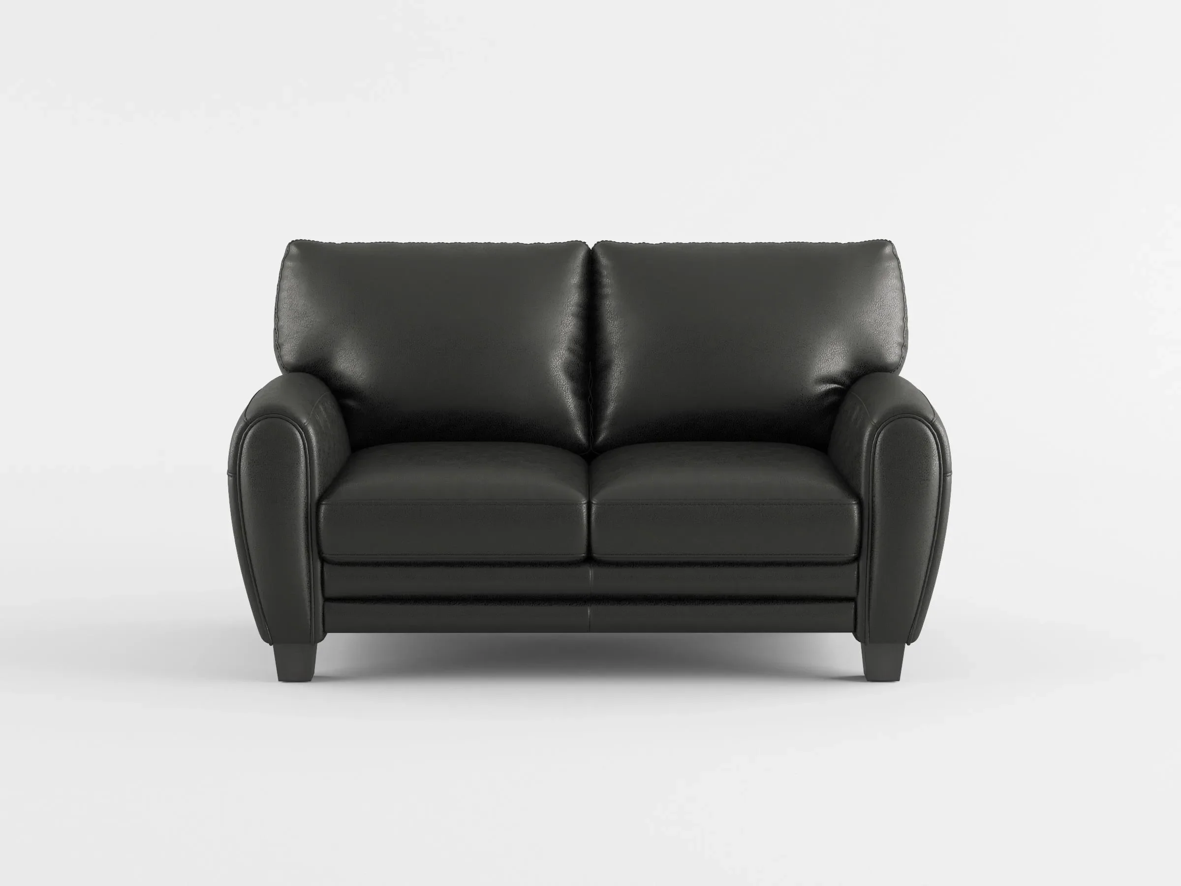 Rubin Dark Brown Faux Leather Loveseat - Image 3