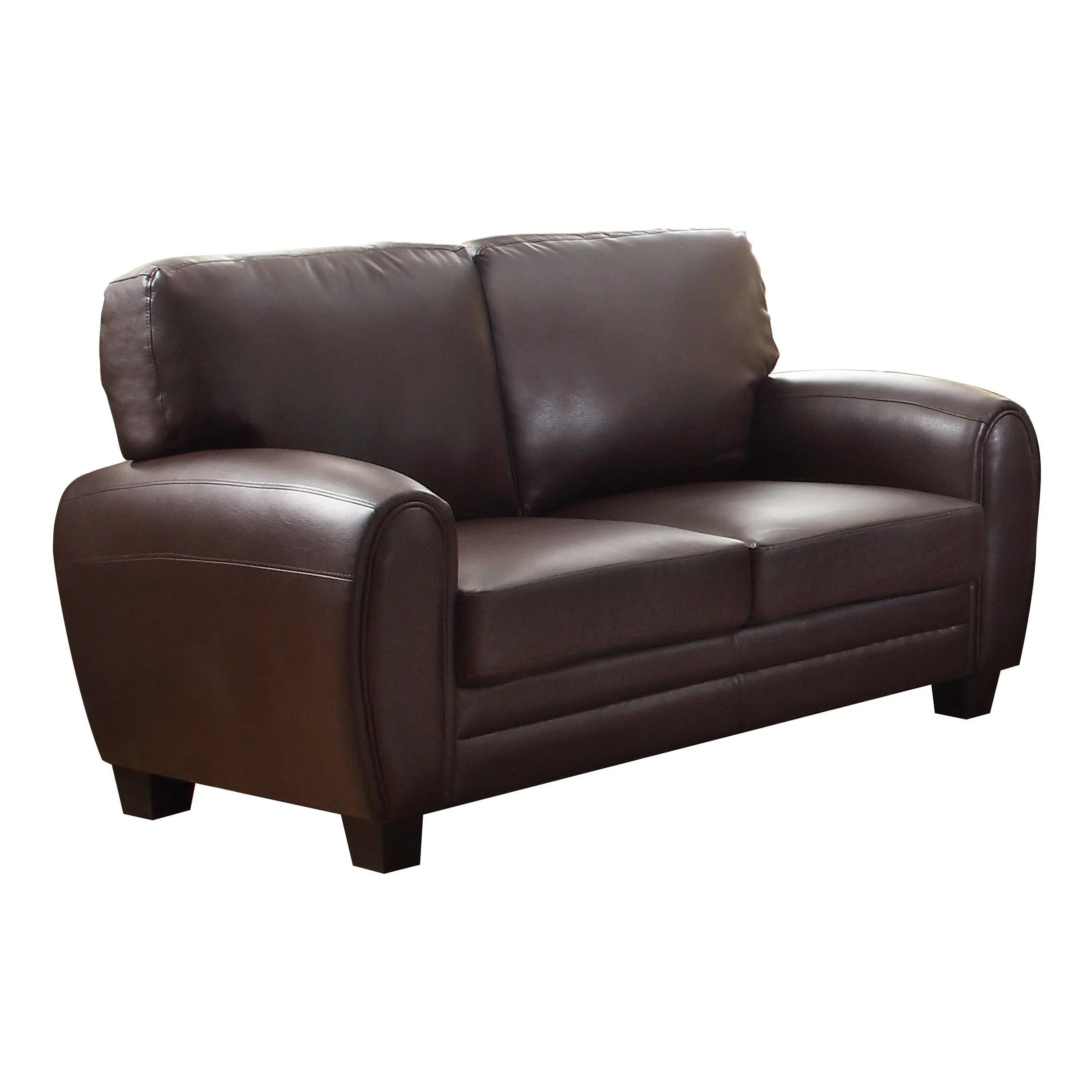 Rubin Dark Brown Faux Leather Loveseat - Image 4