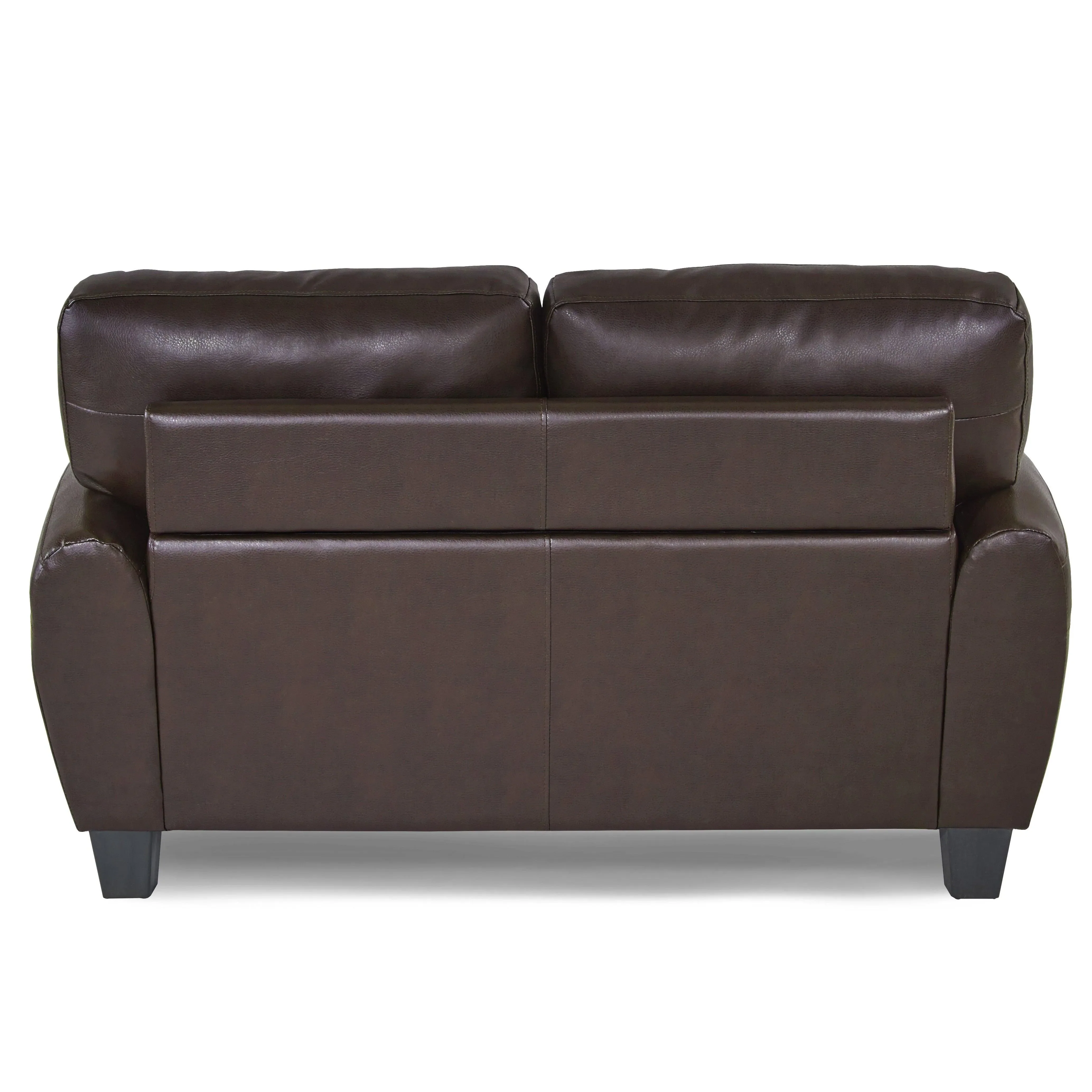 Rubin Dark Brown Faux Leather Loveseat - Image 5