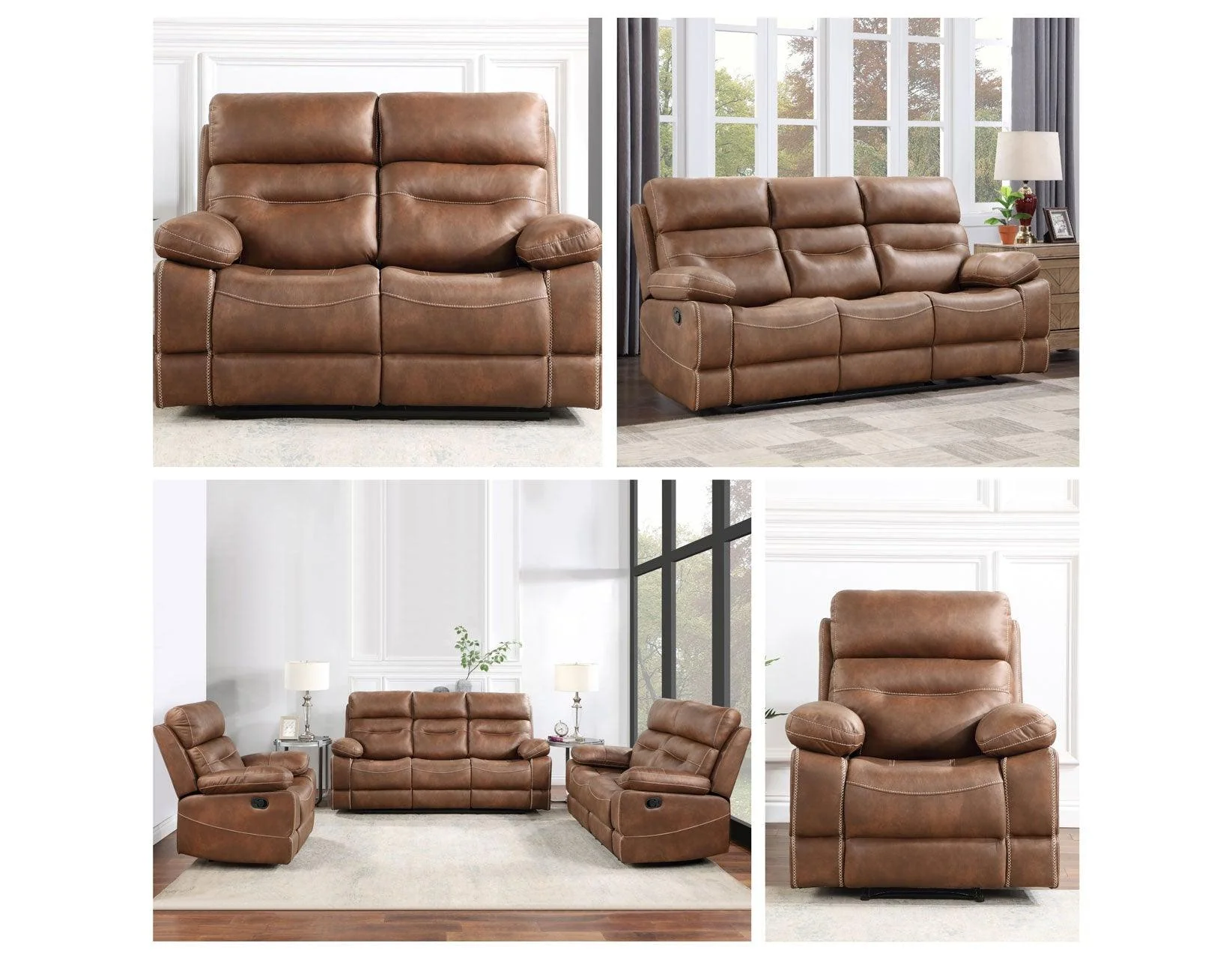 Rudger 3-Piece Brown Manual Motion Reclining Set - Image 17