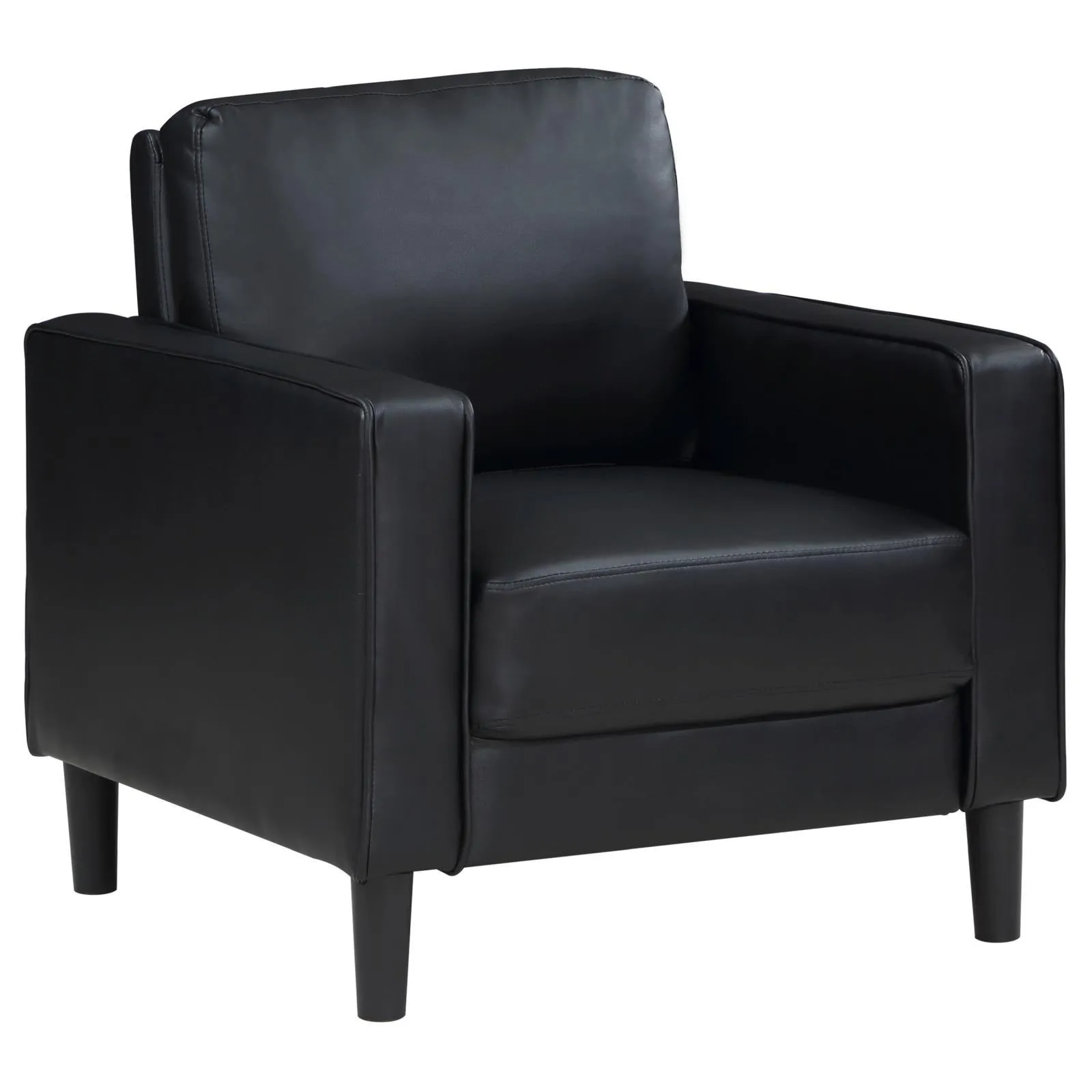 Ruth 3-piece Upholstered Track Arm Sofa Set Black - Image 11