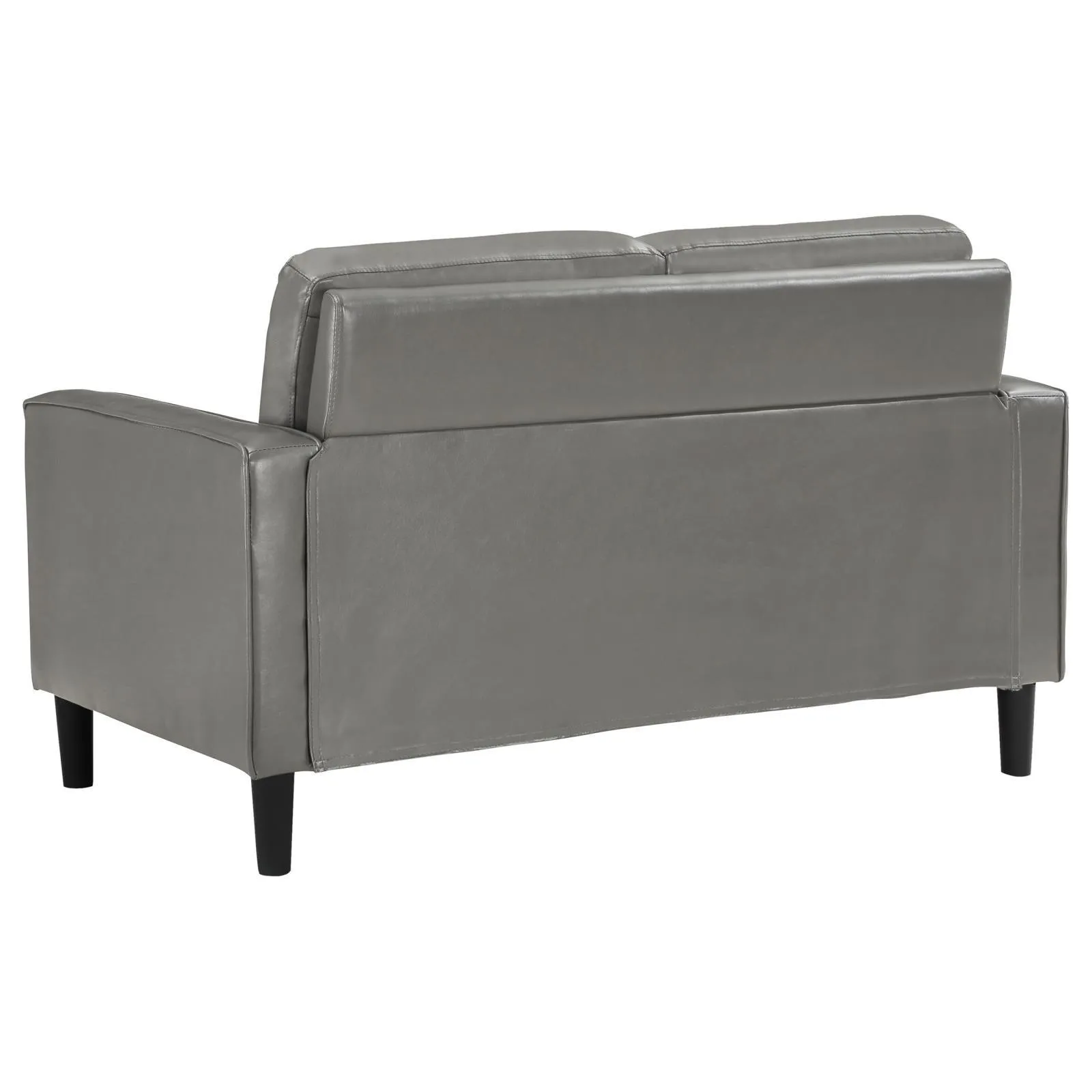 Ruth Gray Upholstered Track Arm Faux Leather Loveseat - Image 6