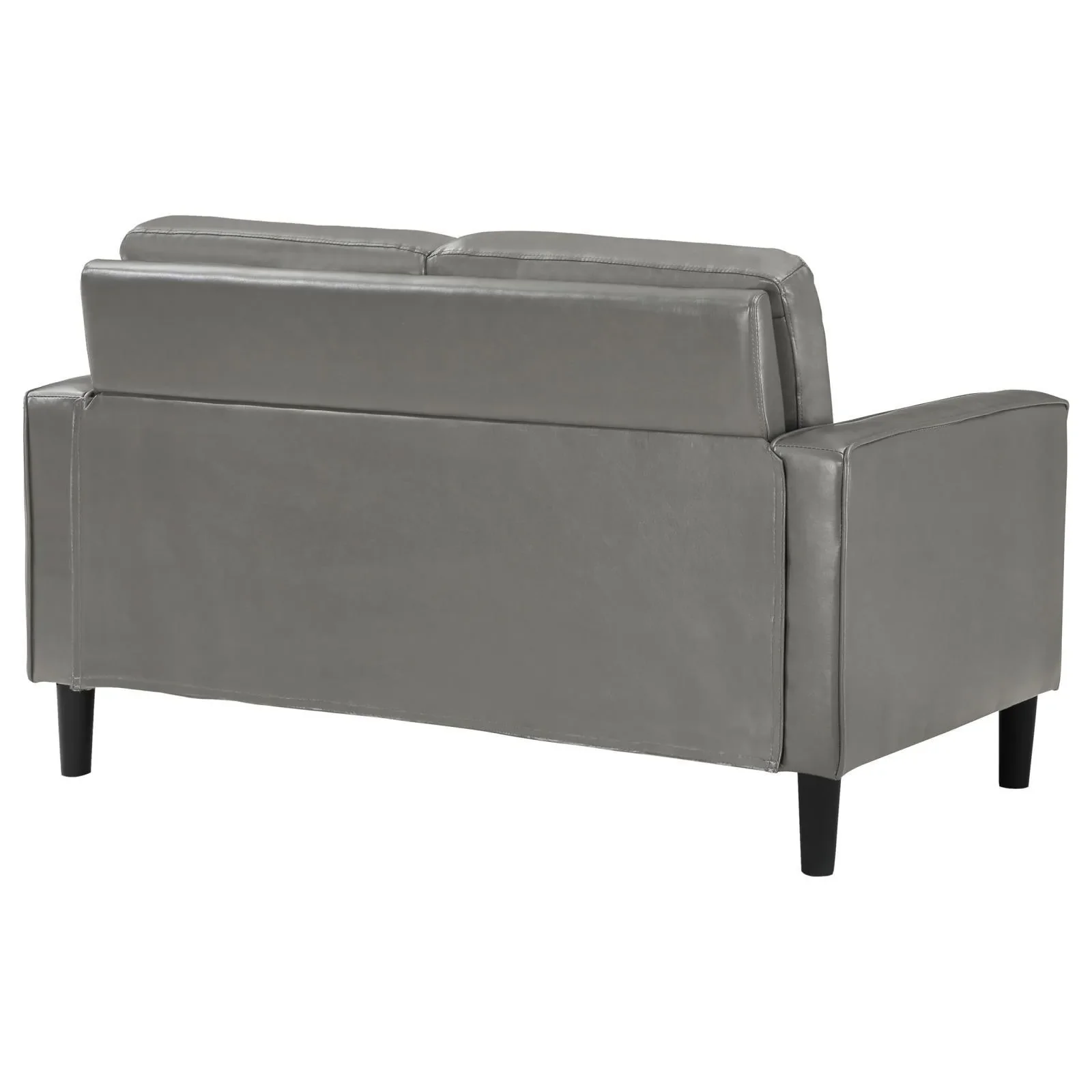 Ruth Gray Upholstered Track Arm Faux Leather Loveseat - Image 7