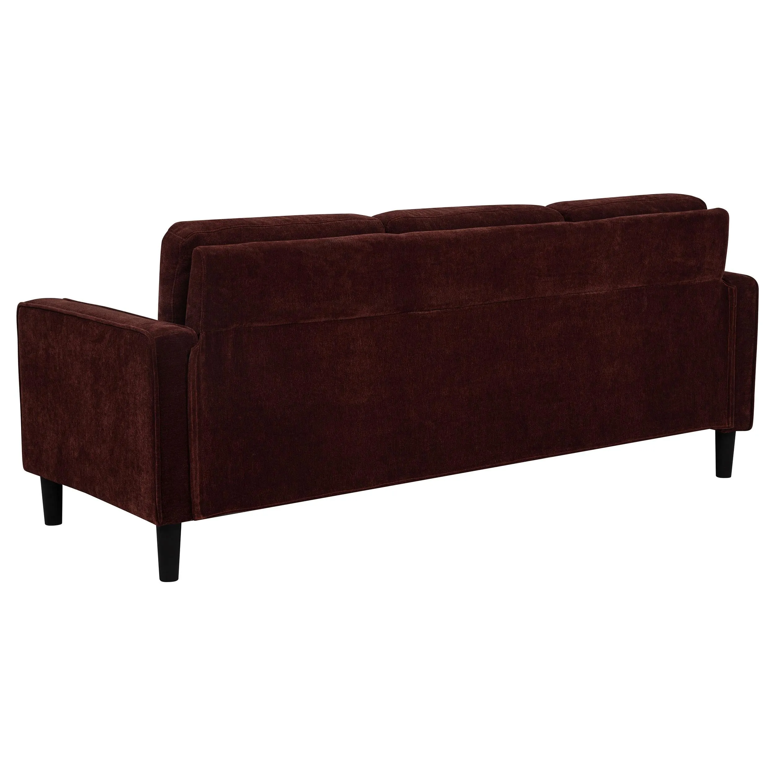 Ruth Rust Red 77-inch Fabric Upholstered Track Arm Sofa - Image 5