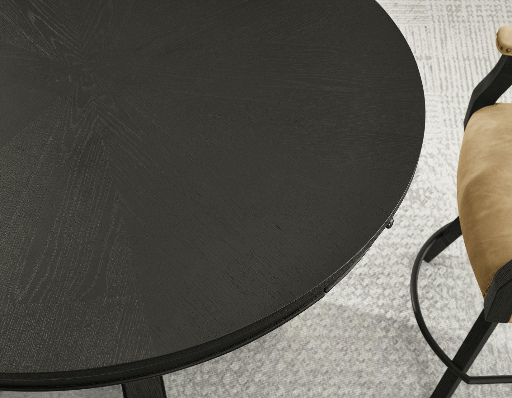Rylie 48-inch Round Counter Dining Table with 4 Drawers, Black Finish - Image 9