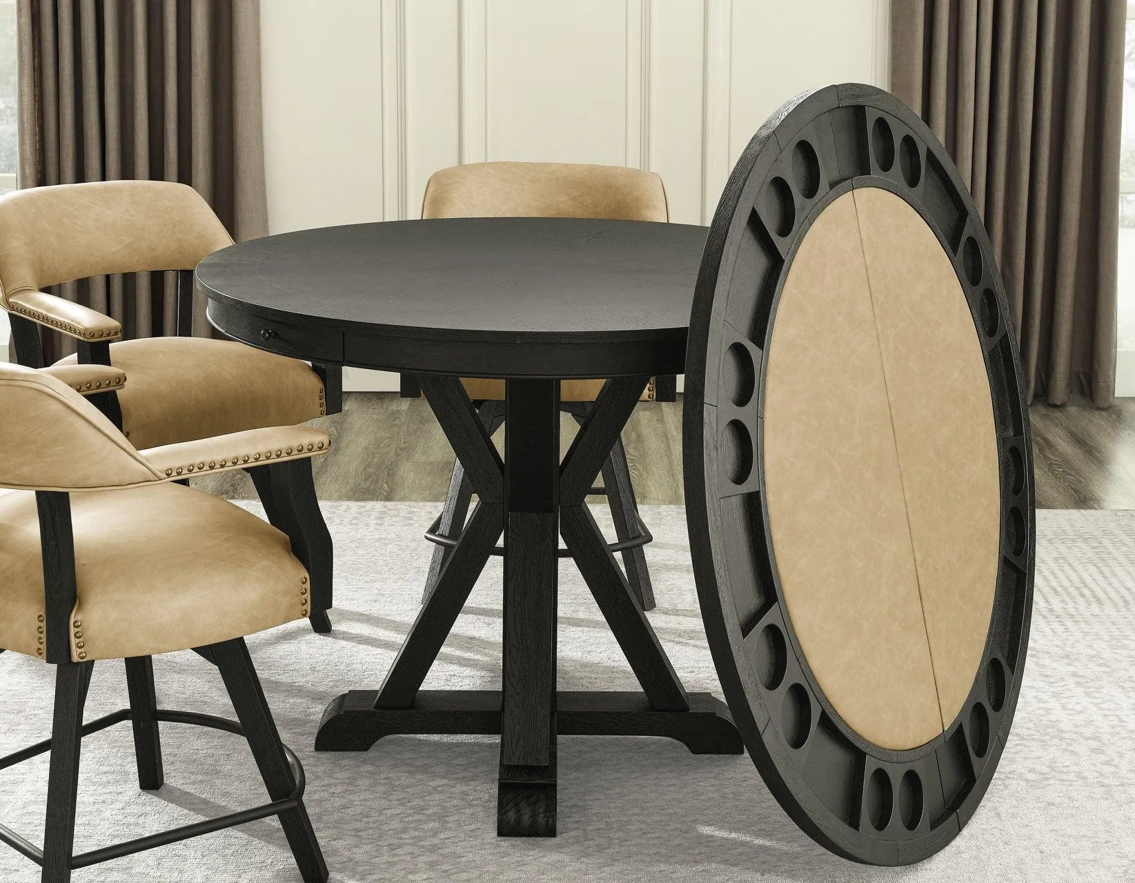 Rylie 6-PIece Counter Game Dining Set, Black Finish - Image 17