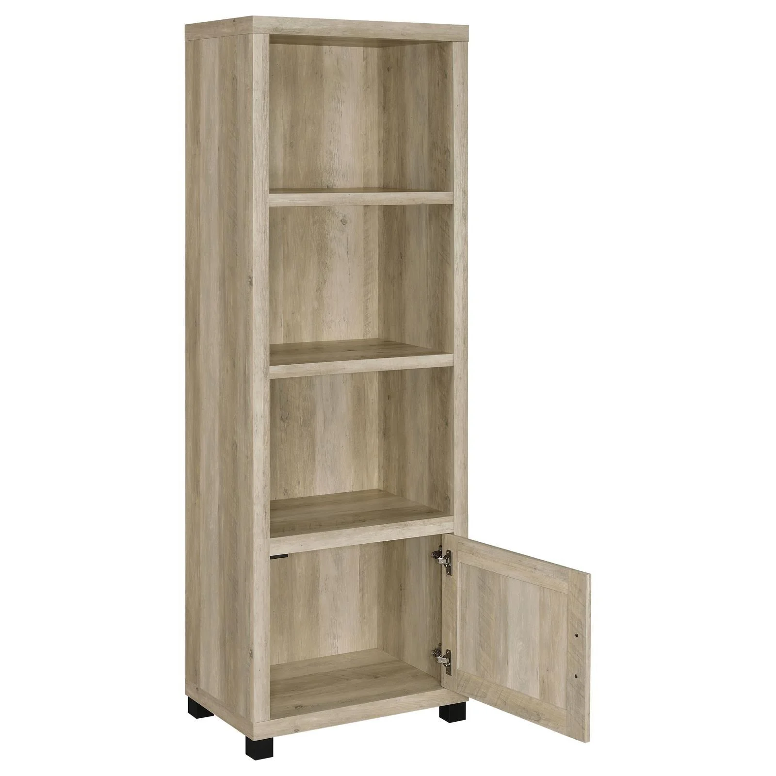 Sachin Antique Pine 3-shelf Media Tower With Storage Cabinet - Image 2