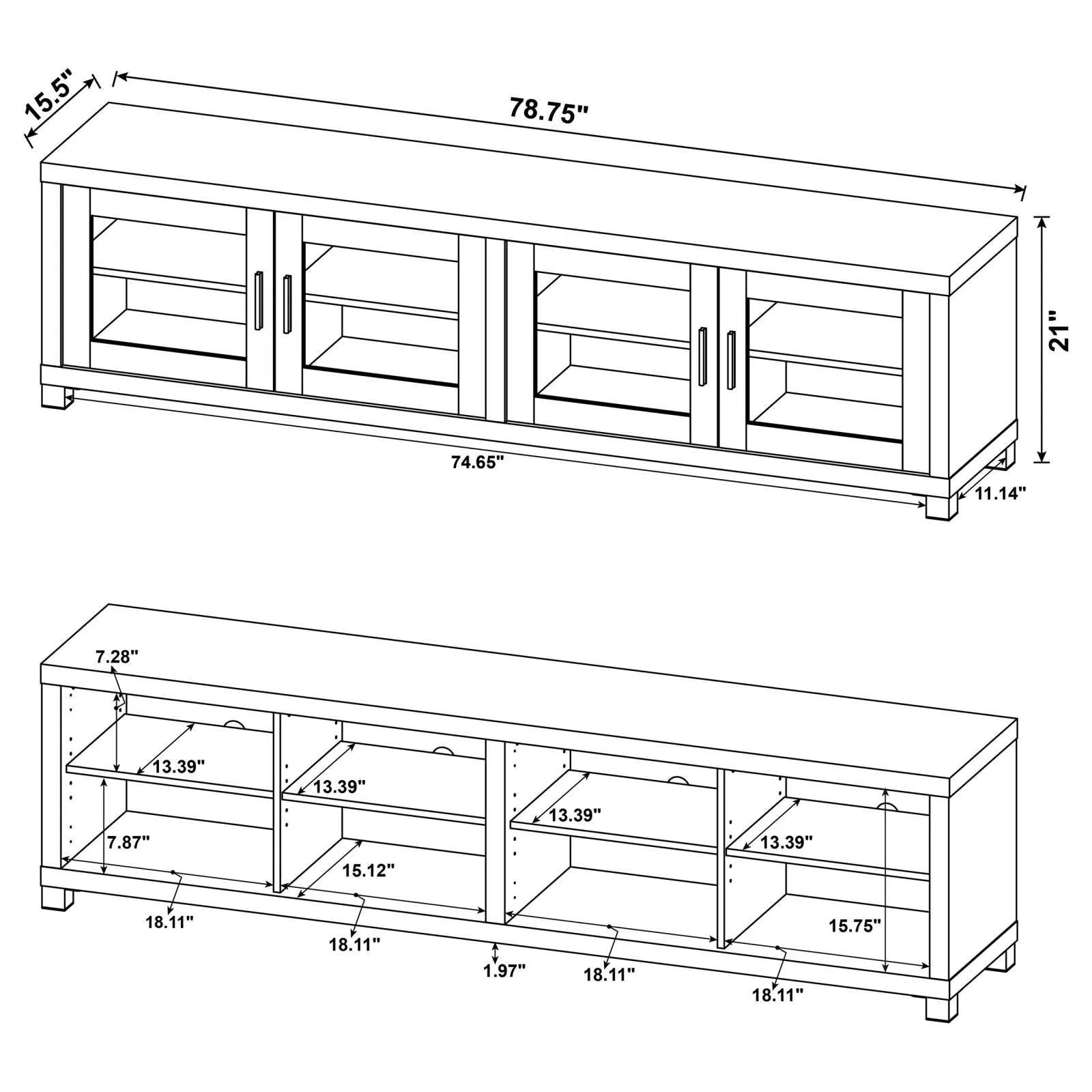 Sachin Dark Pine 3-piece Entertainment Center With 79" TV Stand - Image 12