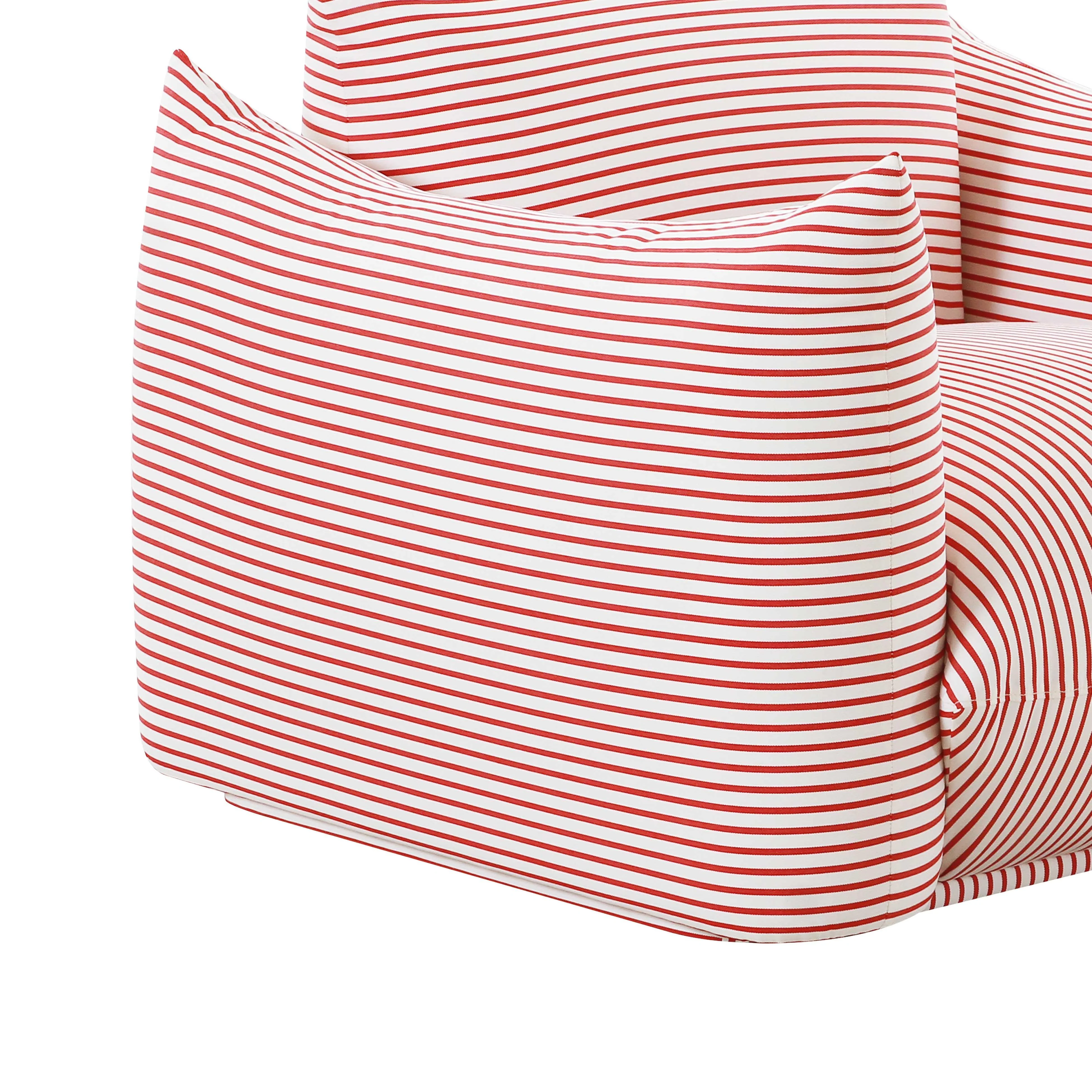 Saint Tropez Striped Stuffed Indoor / Outdoor Armchair - Image 5