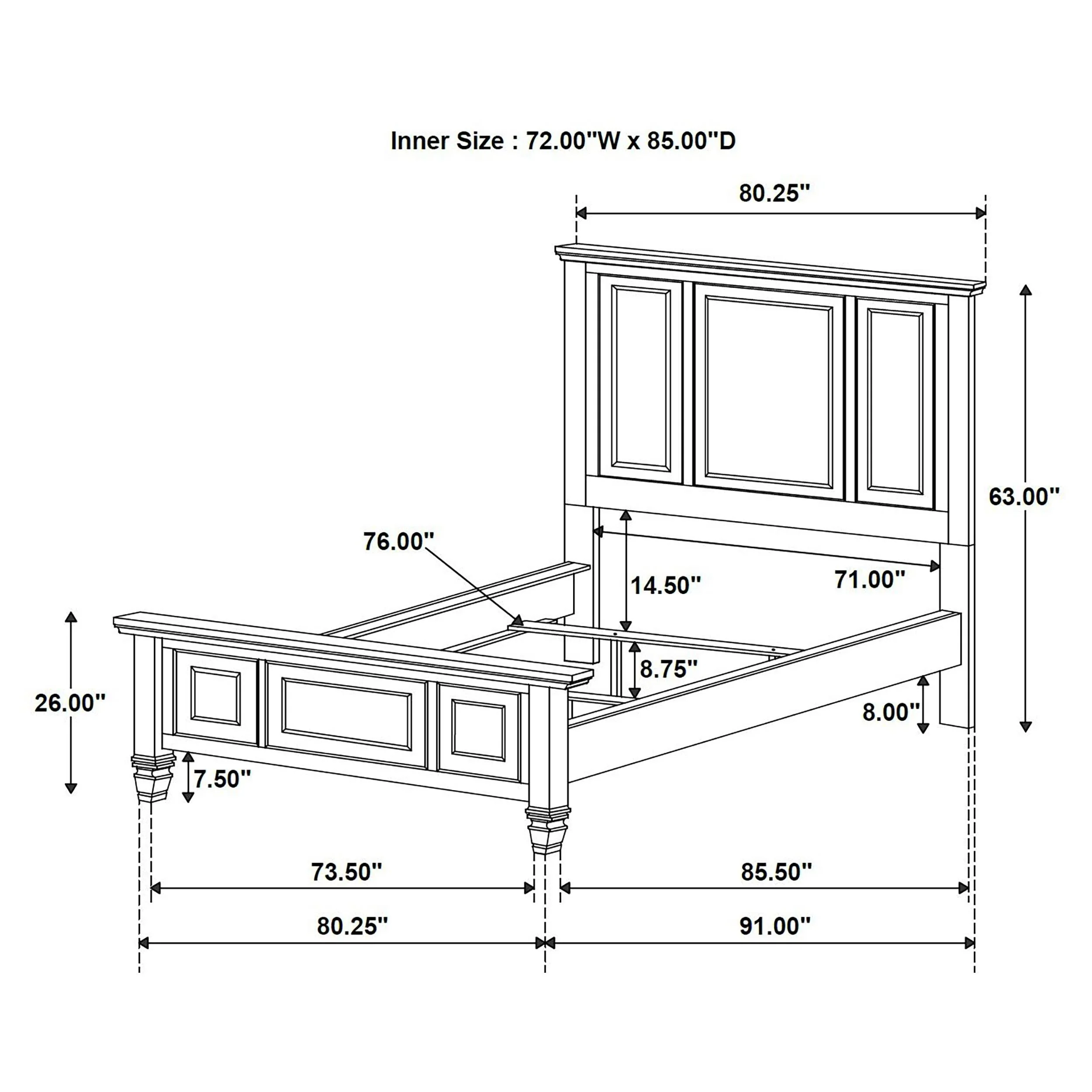 Sandy Beach Cream White California King Panel Bed - Image 7