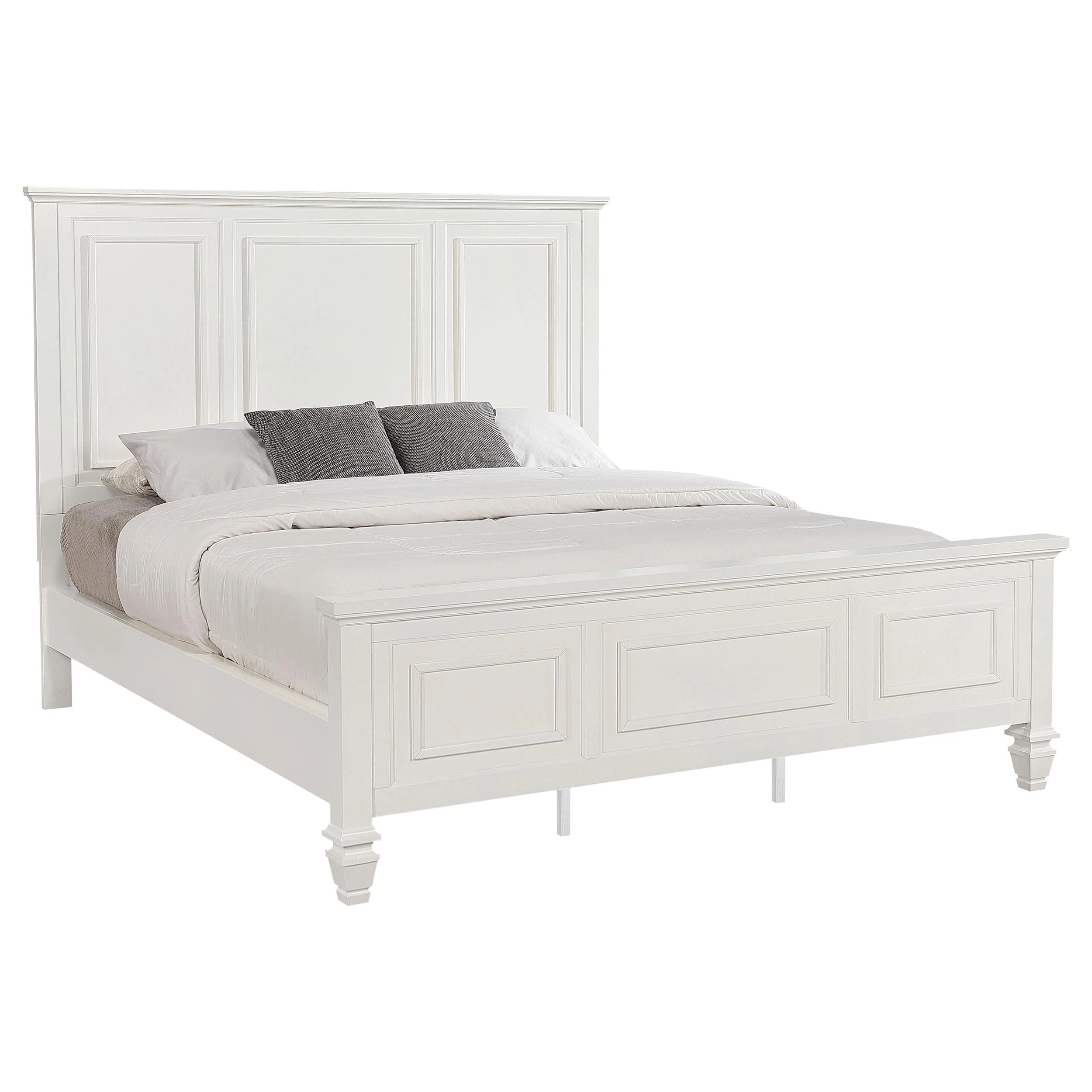 Sandy Beach Cream White California King Panel Bed - Image 9