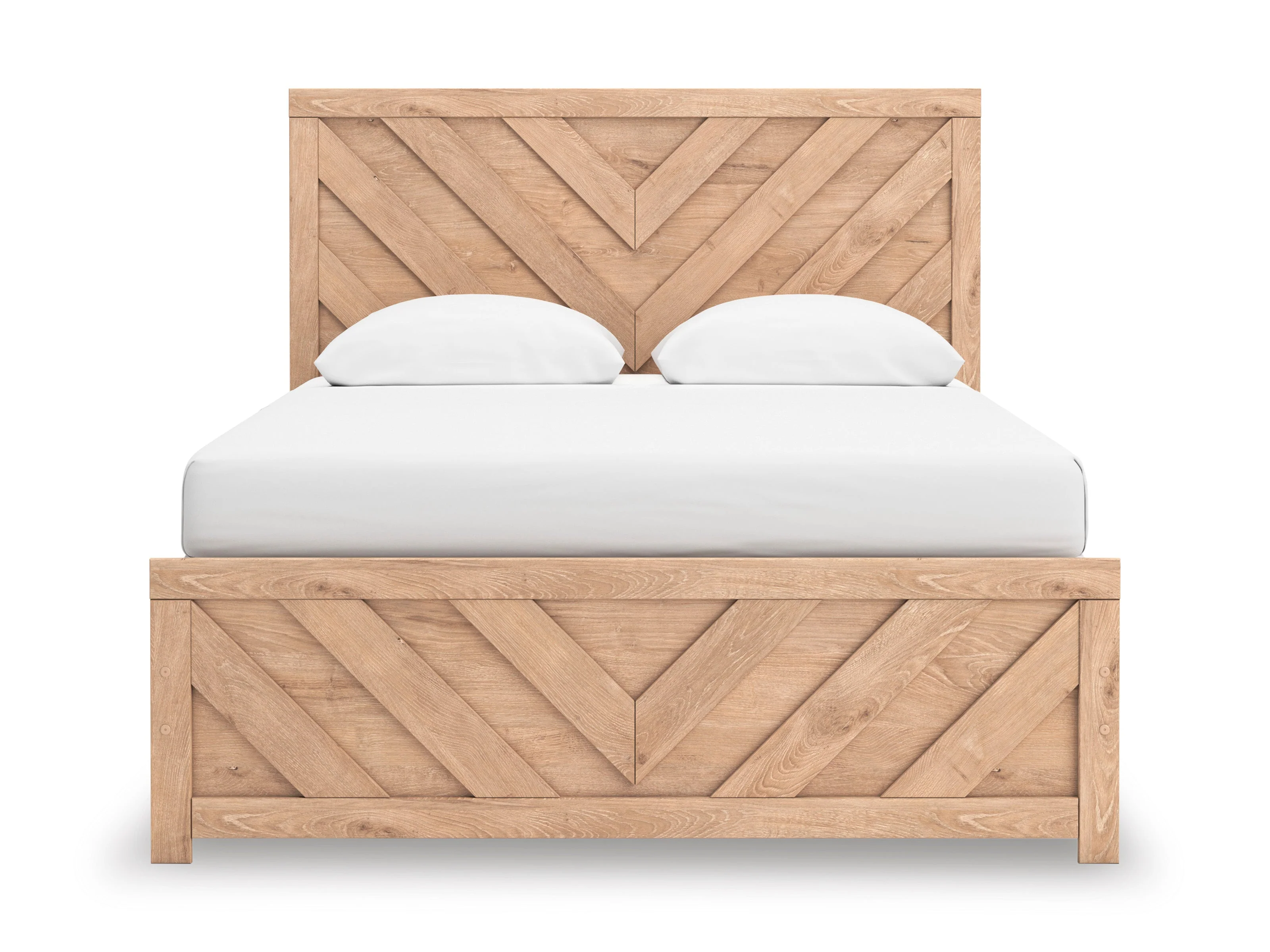 Sanginlane Tan Crossbuck Queen Panel Bed - Image 3