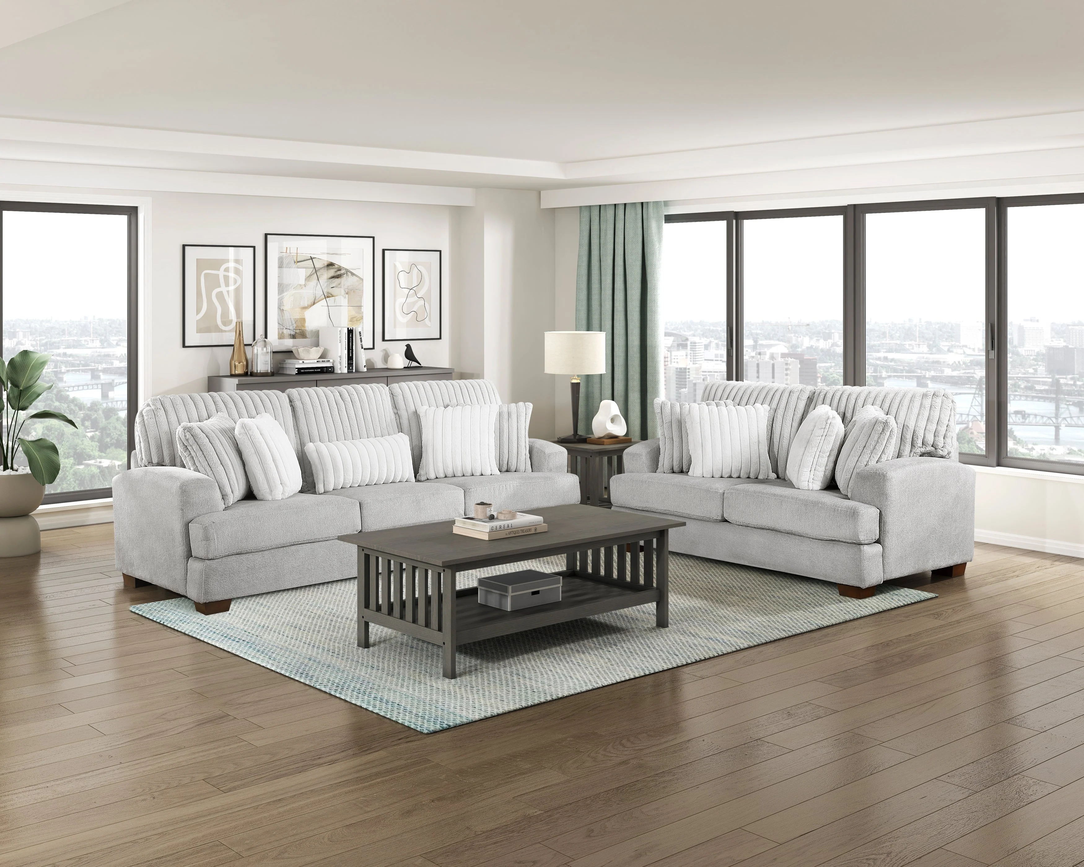 Santiago Light Gray Living Room Set - Image 2