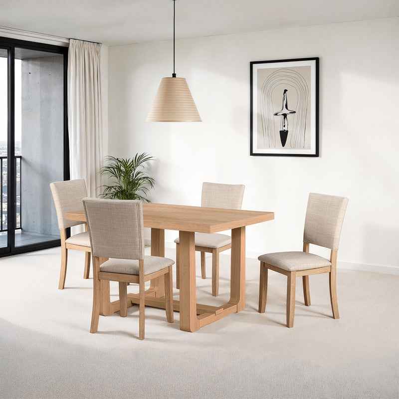 Sauro Natural 5 Pc. Dining Table Set - Image 2