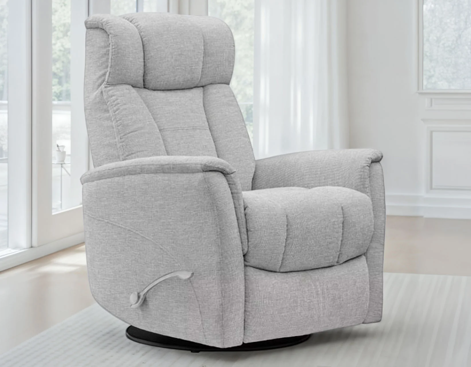 Saxton Gray Manual Swivel Glider Recliner