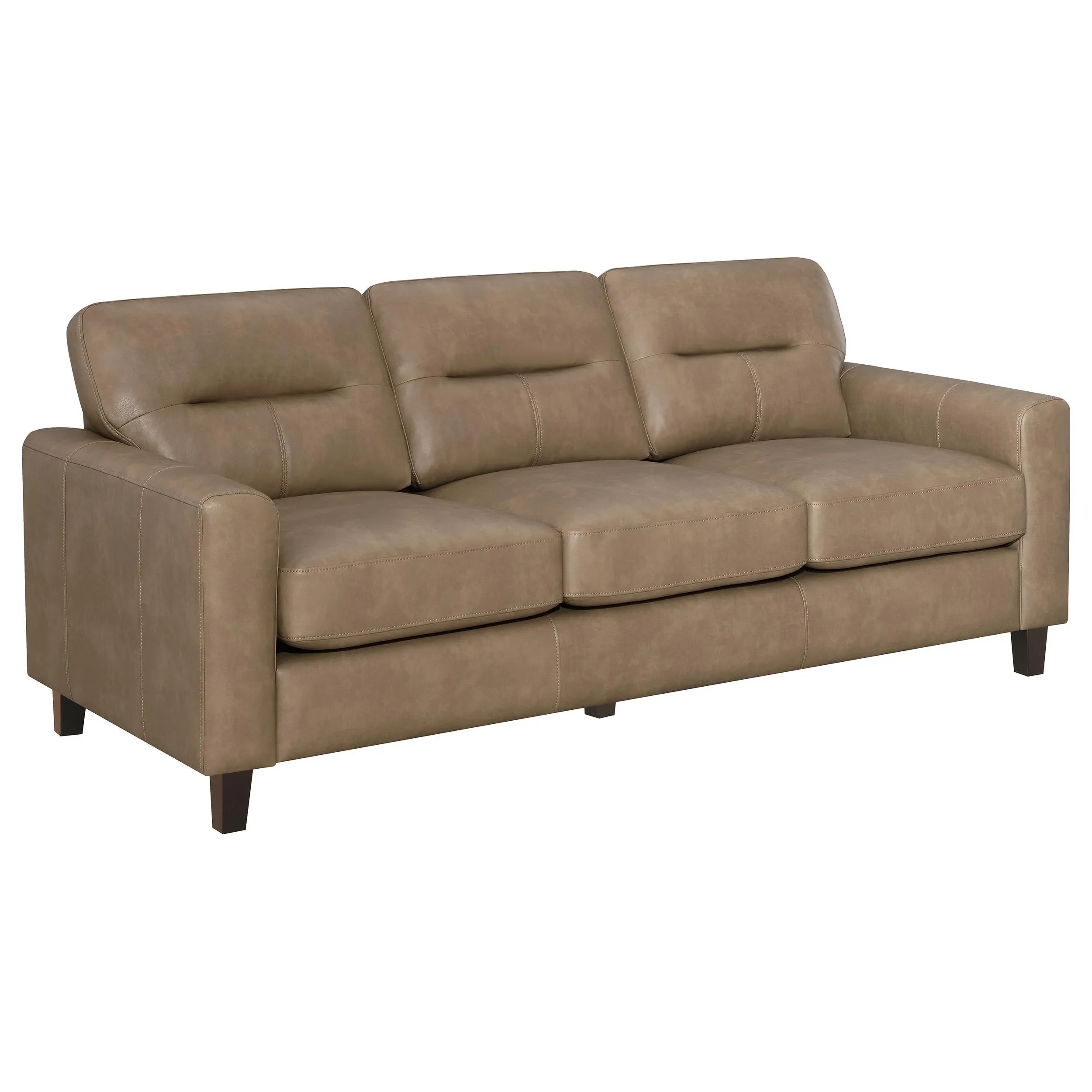 Scotland 2-piece Faux Leather Upholstered Sofa Set Brown - Image 3