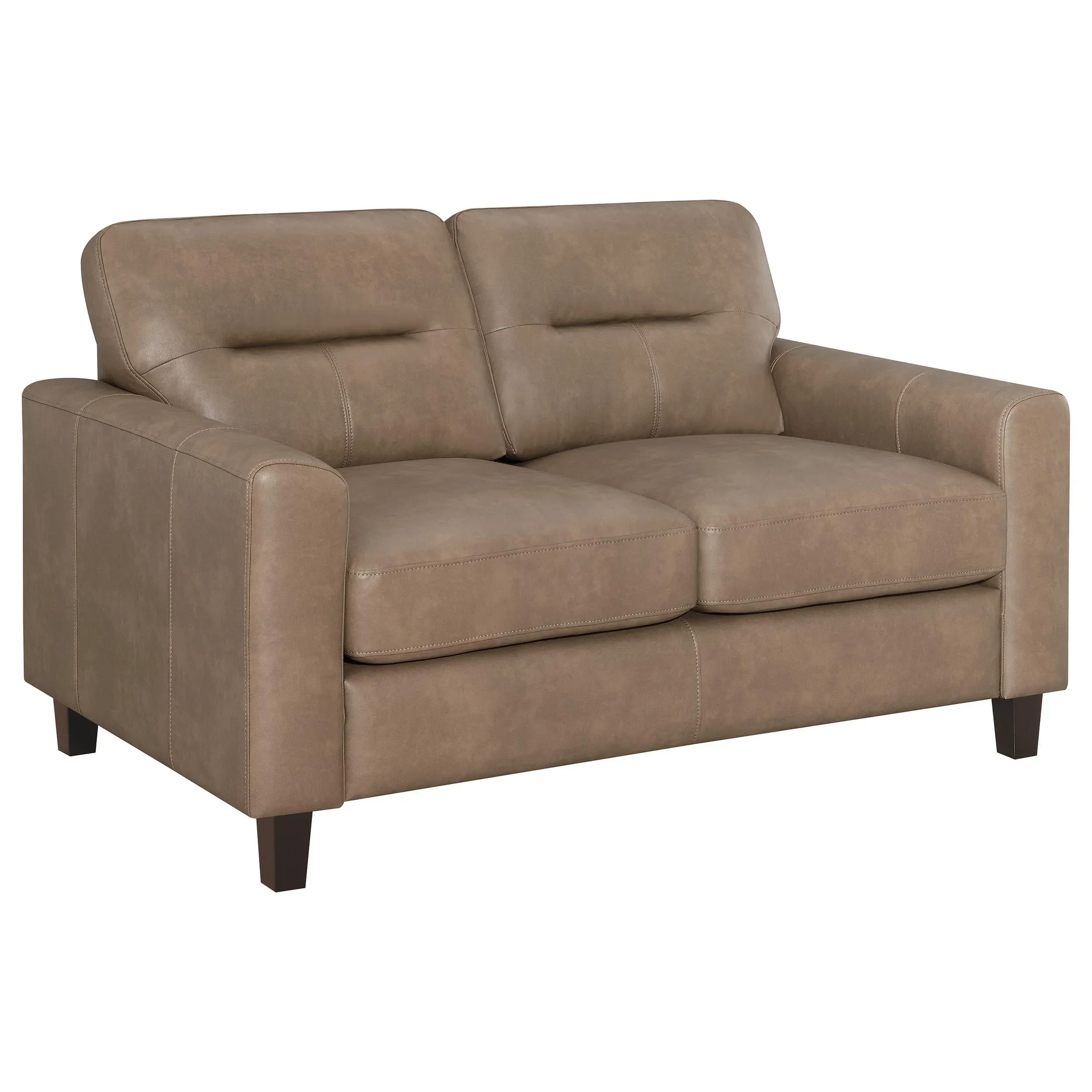 Scotland 2-piece Faux Leather Upholstered Sofa Set Brown - Image 7