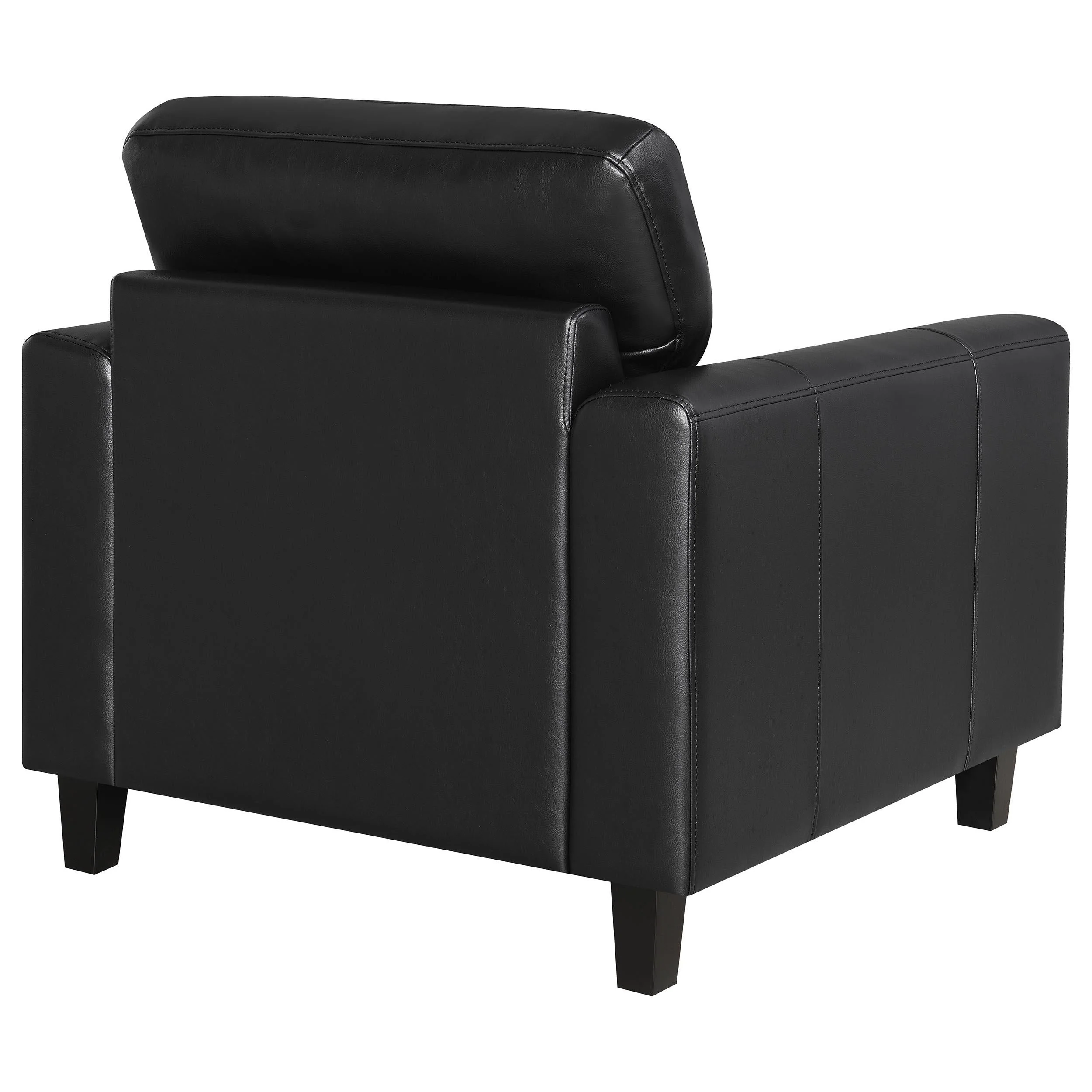 Scotland Faux Leather Upholstered Track Arm Chair Black - Image 6