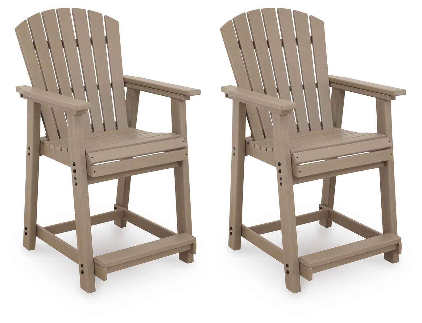Seacliff Beach Medium Brown Outdoor Counter Height Bar Stool (Set of 2) - Image 2