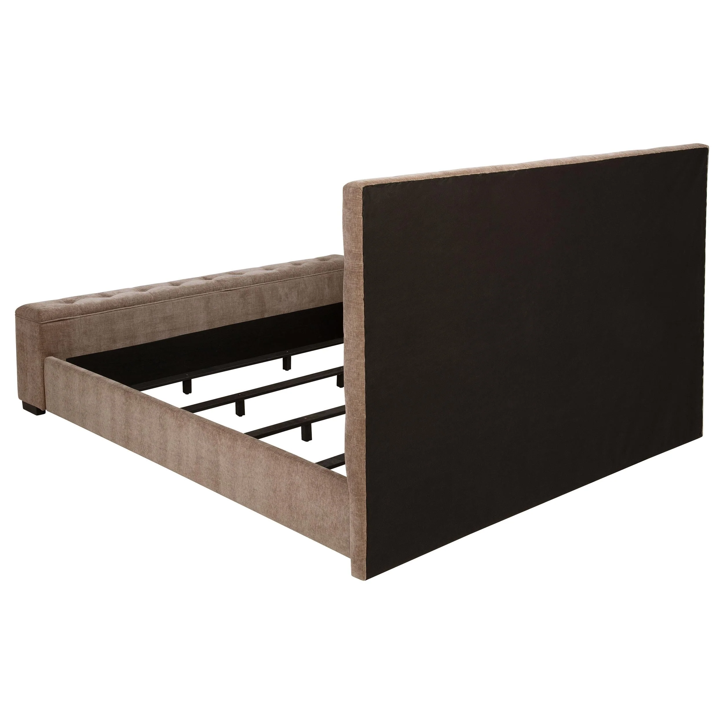 Senna Brown Upholstered Queen Audio Fireplace Bed - Image 5