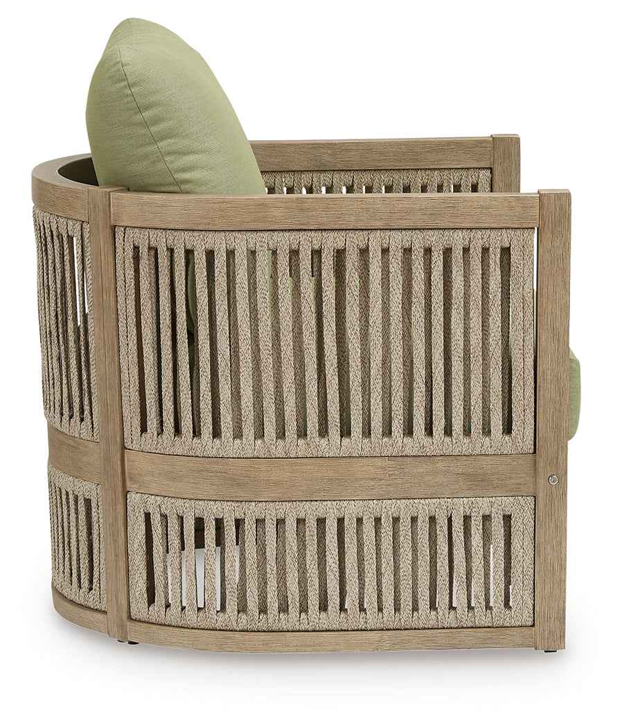 Serena Shores Beige/Green Outdoor Sofa and 2 Chairs - Image 5