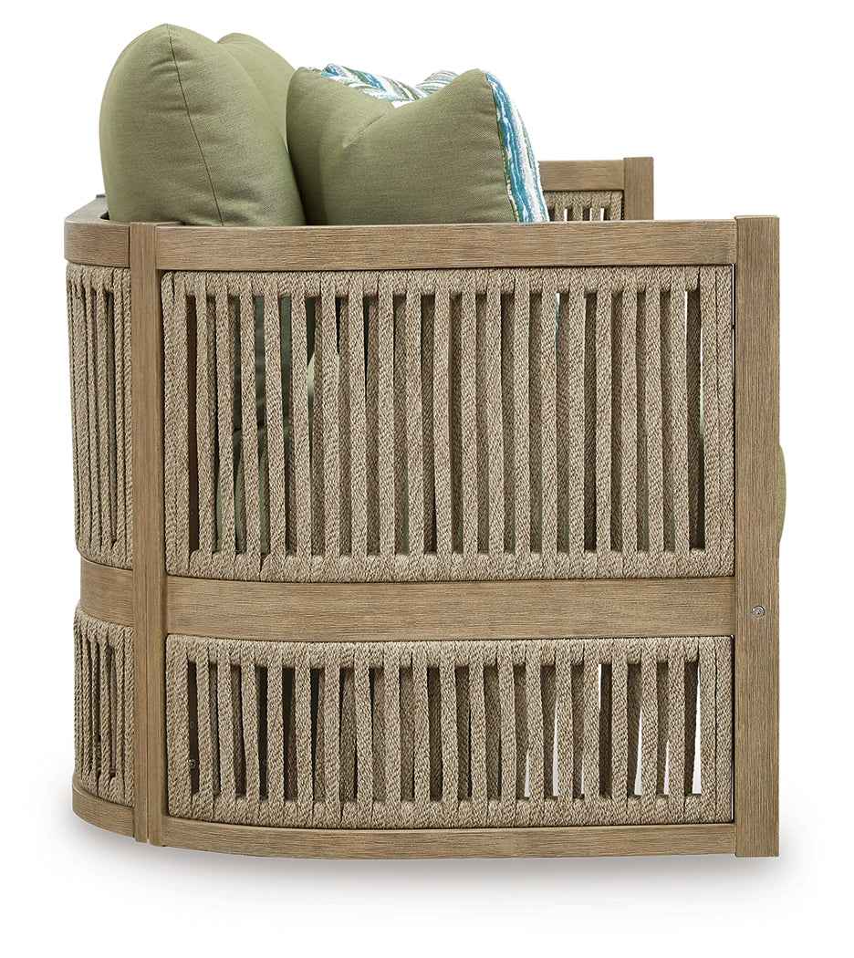 Serena Shores Beige/Green Outdoor Sofa and 2 Chairs - Image 9