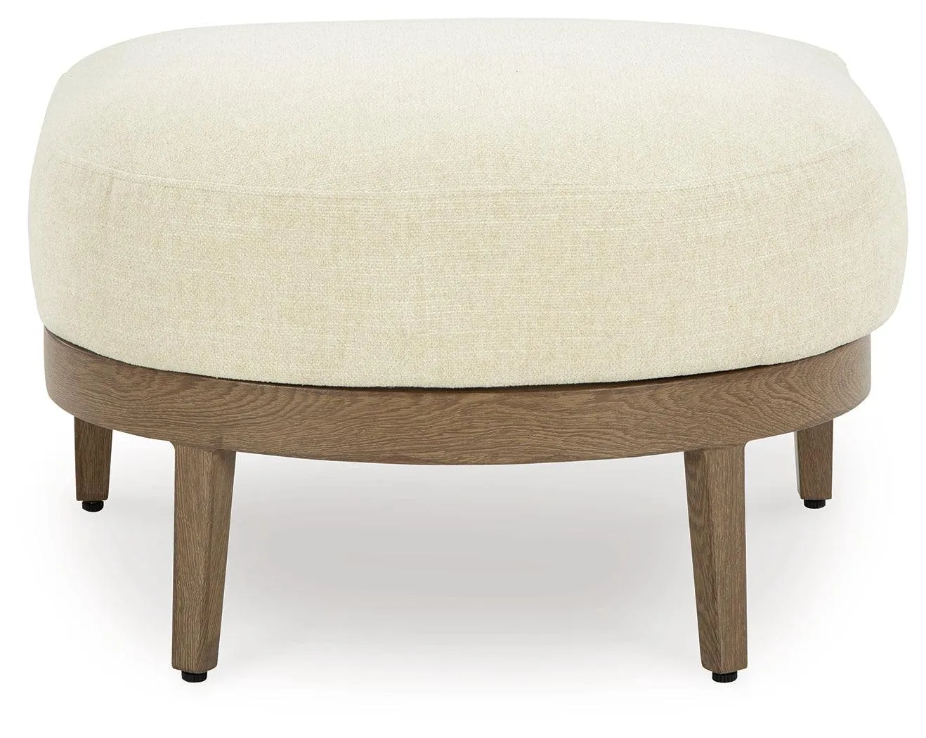 Serene Bay Dark Brown/White Outdoor Ottoman with Cushion - Image 3