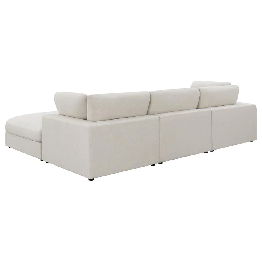 Serene Beige 4-Piece Upholstered Modular Sectional with Ottoman - Image 4