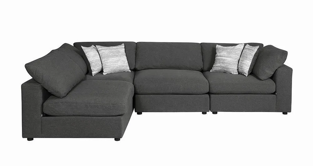 Serene Charcoal Upholstered Armless Chair - Image 10