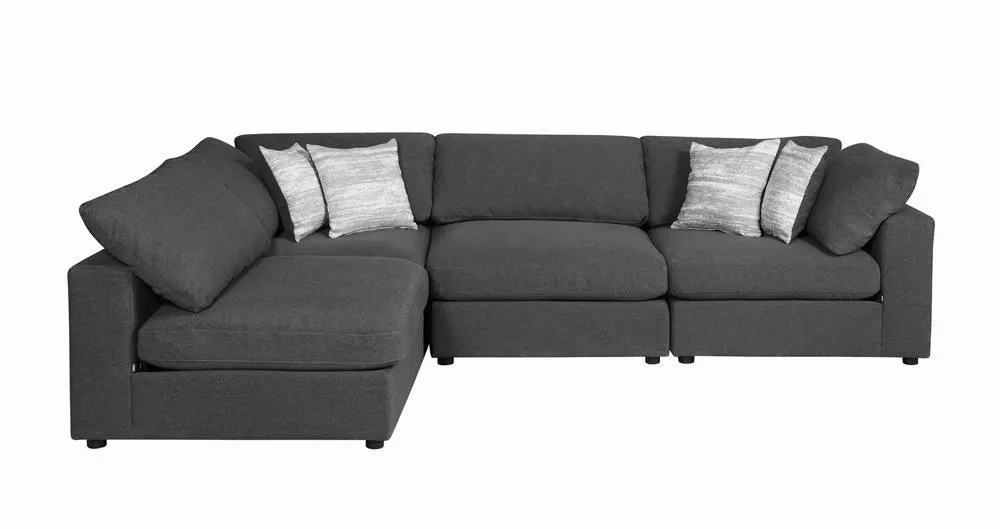 Serene Charcoal Upholstered Armless Chair - Image 9