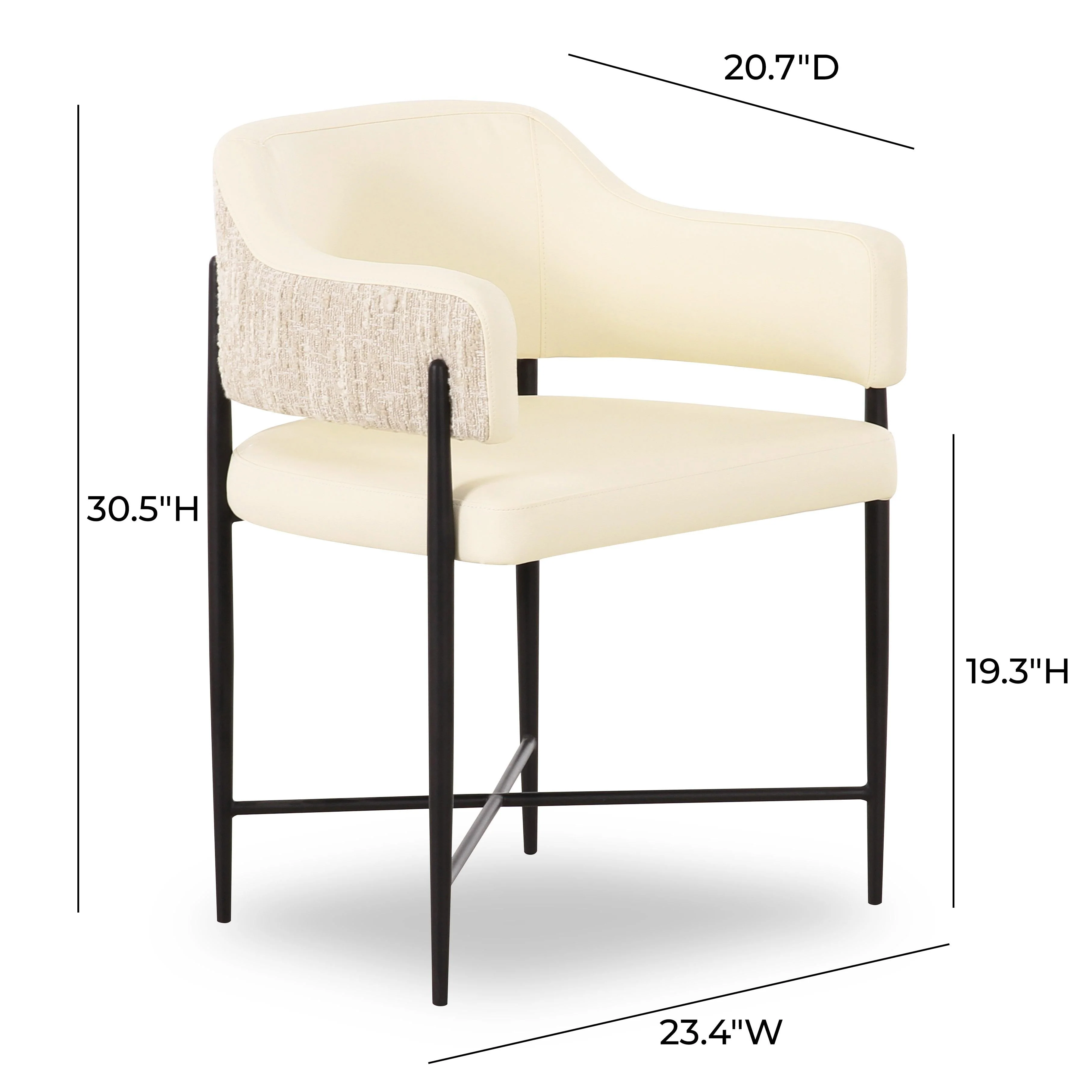 Sezanne Vegan Leather 2-Tone Dining Chair - Image 6