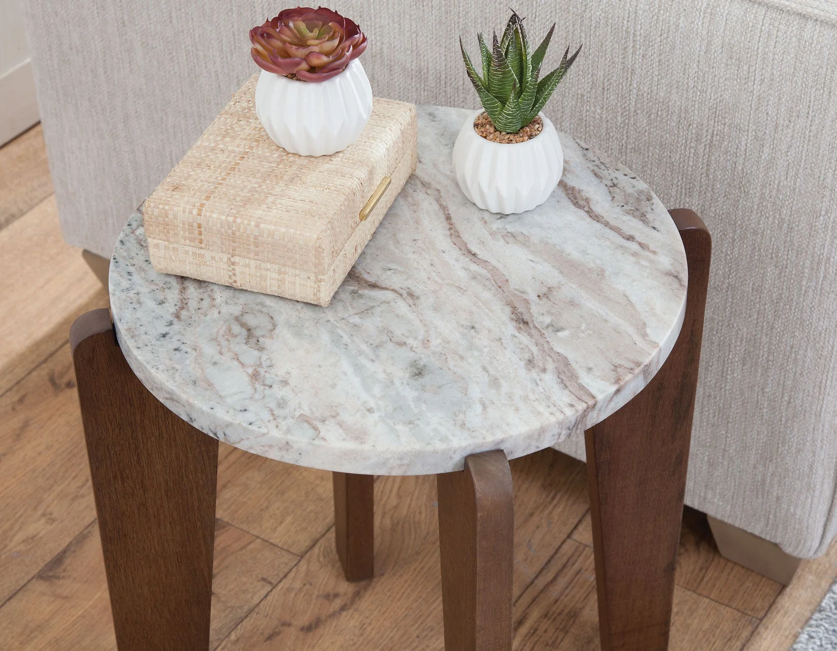 Shavon Toronto Brown 3-Piece Solid Marble Table Set - Image 11