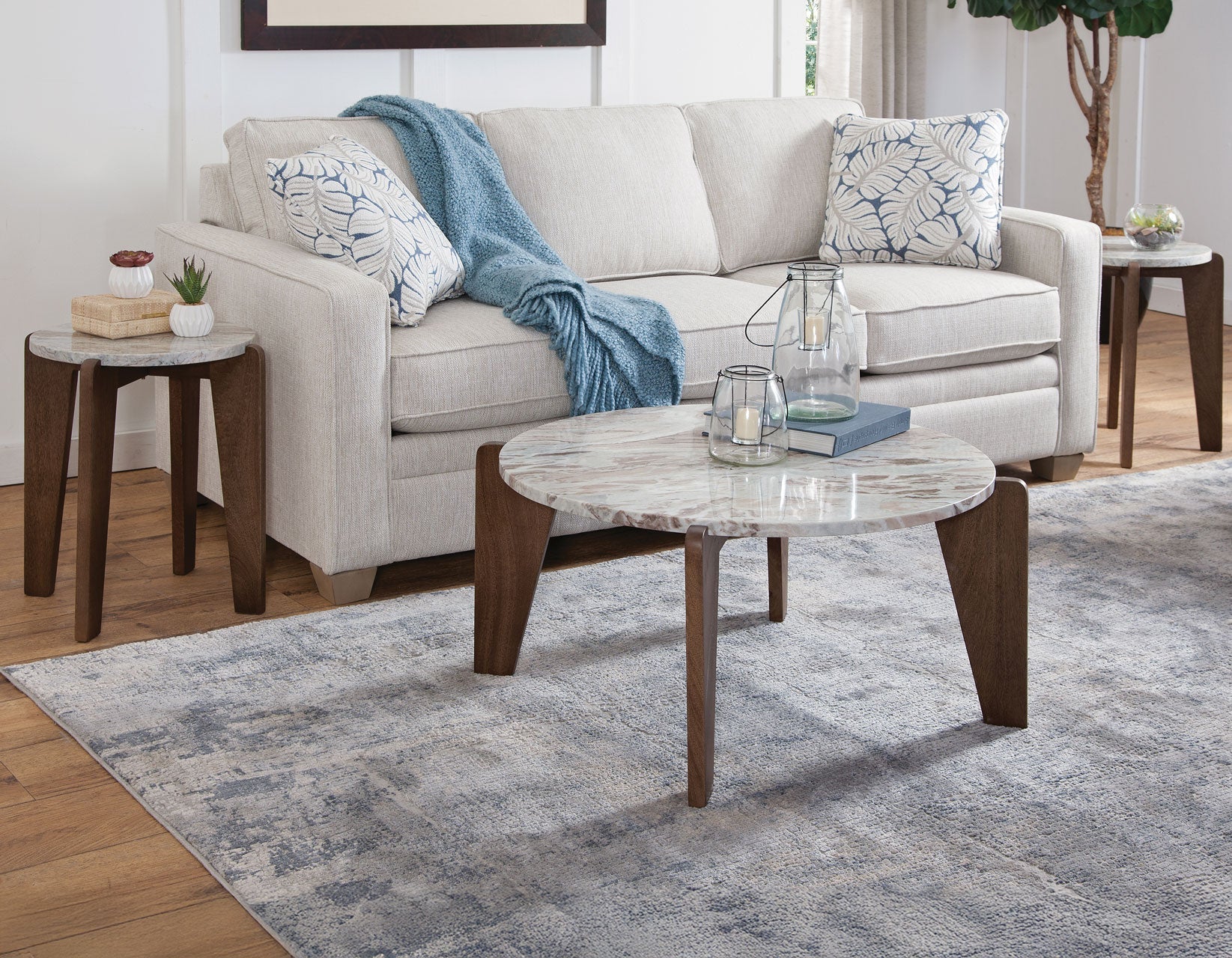 Shavon Toronto Brown 3-Piece Solid Marble Table Set - Image 17