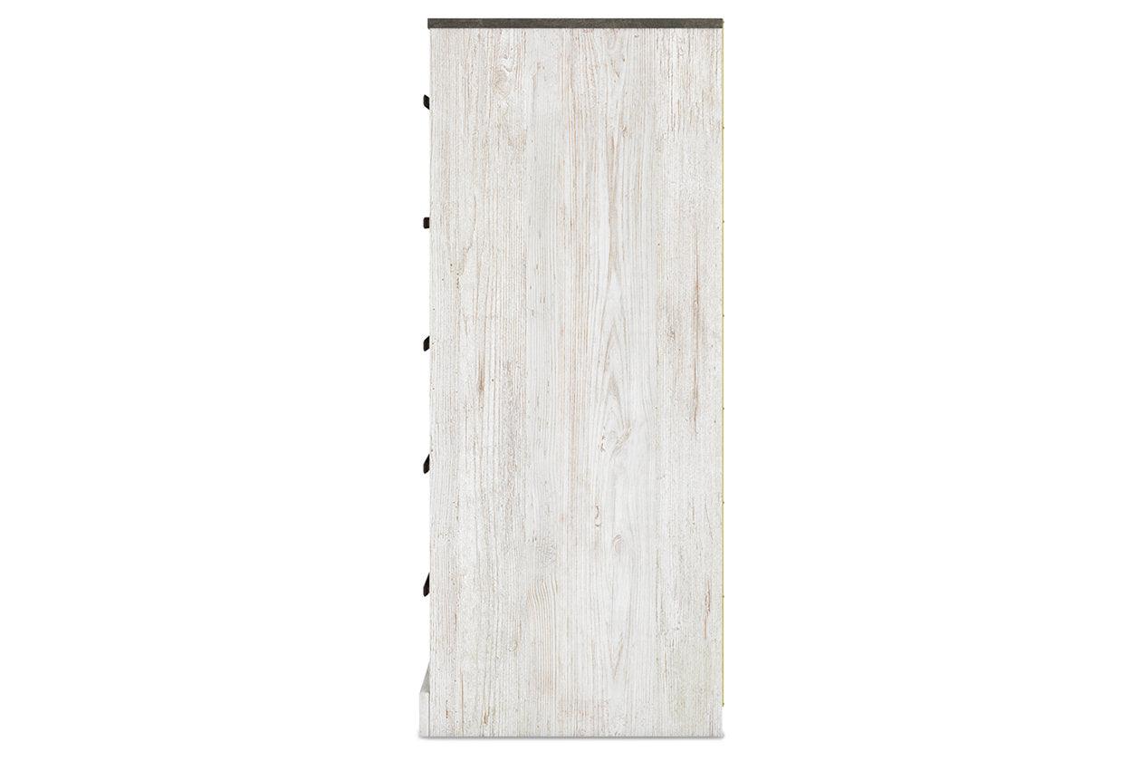 Shawburn Whitewash/Charcoal Gray Chest of Drawers - Image 7