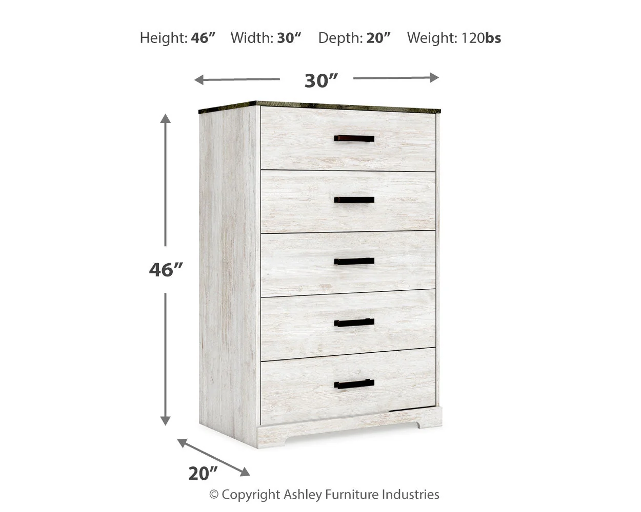Shawburn Whitewash Crossbuck/Charcoal Gray Platform Bedroom Set - Image 25