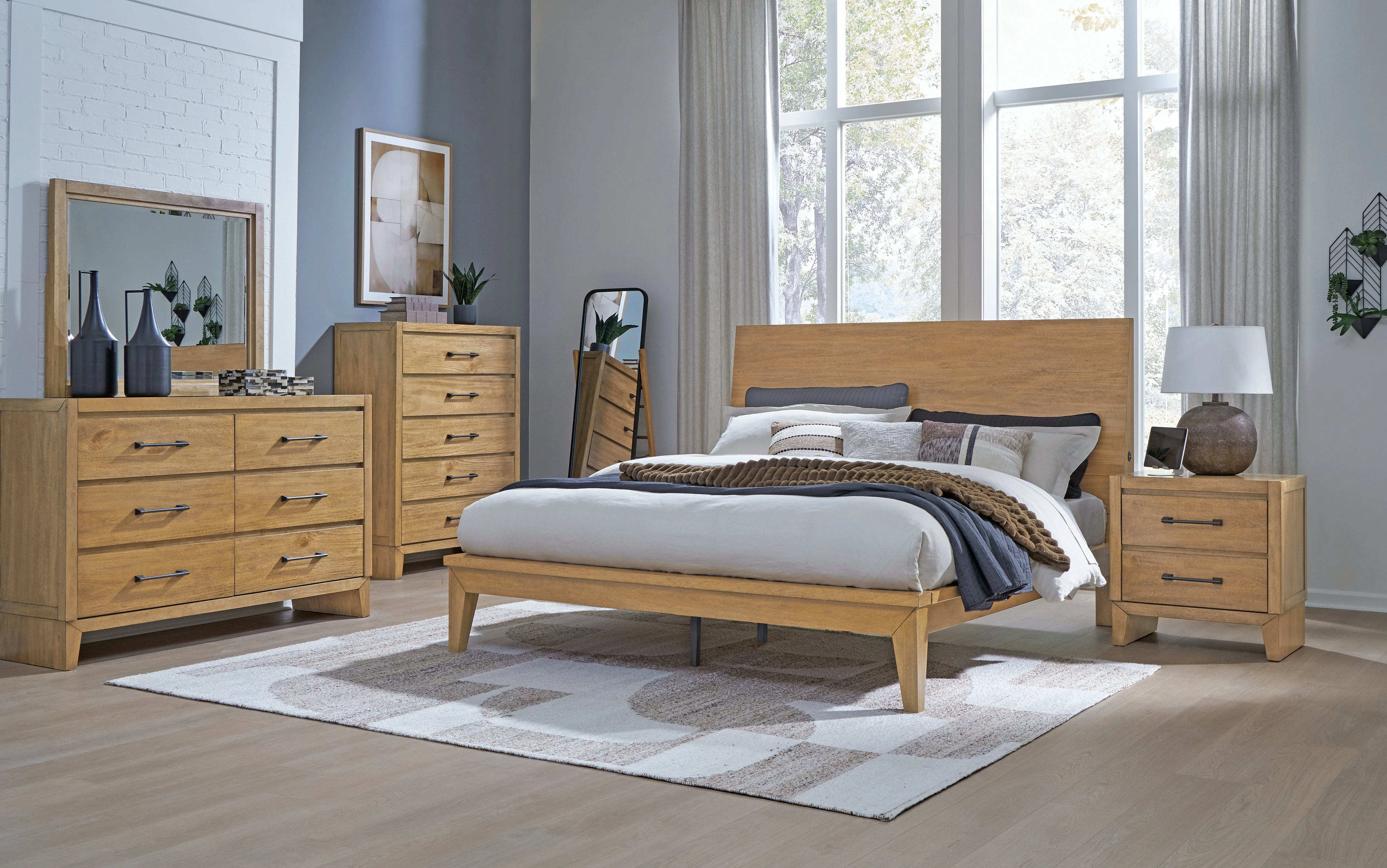 Sherbana Light Brown Queen Platform Bed - Image 20