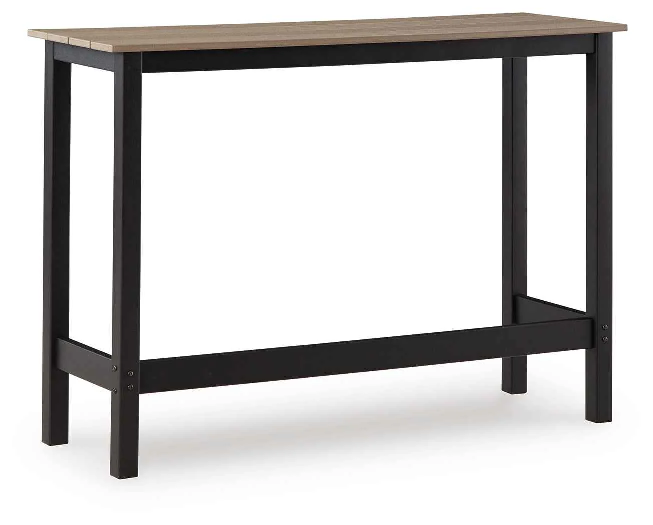 Shoreline Beach Black/Beige Outdoor Counter Table and 2 Barstools - Image 3