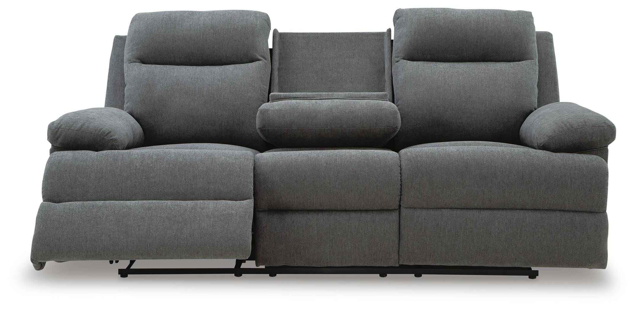 Side-Swipe Charcoal Reclining Sofa, Loveseat and Recliner - Image 10