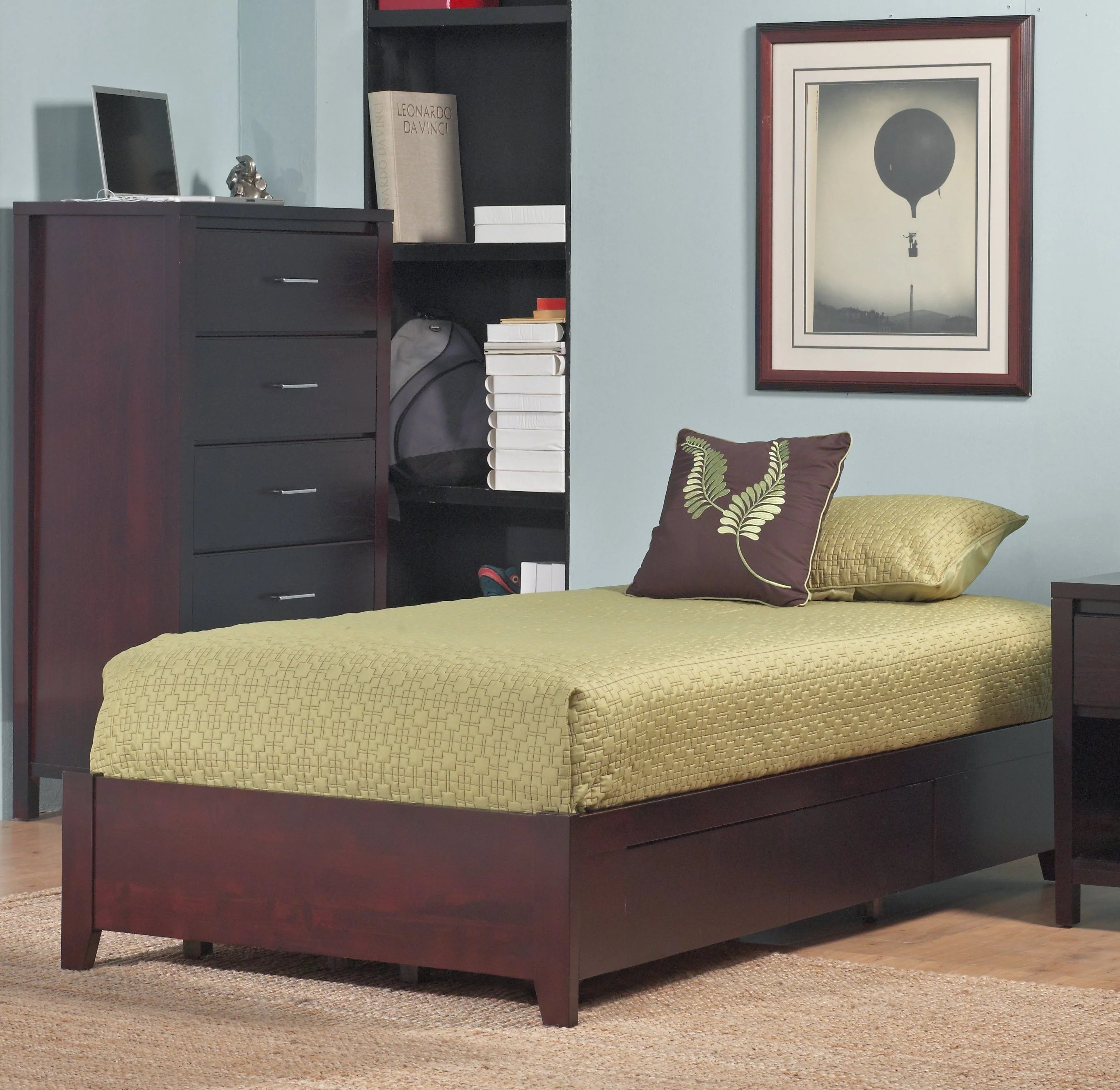 Simple Wood California King Storage Bed in Espresso - Image 4