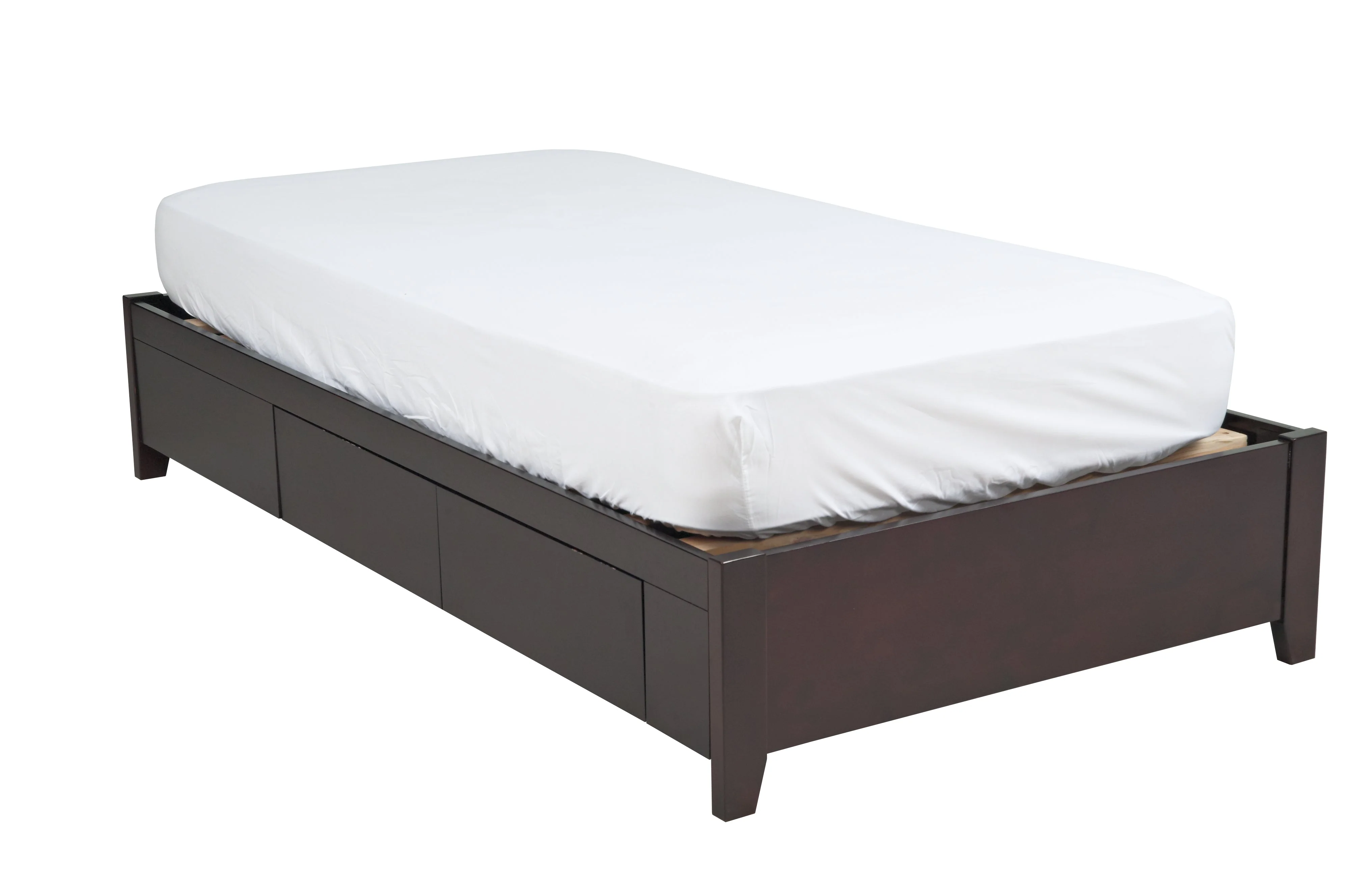 Simple Wood Twin Storage Bed in Espresso - Image 11