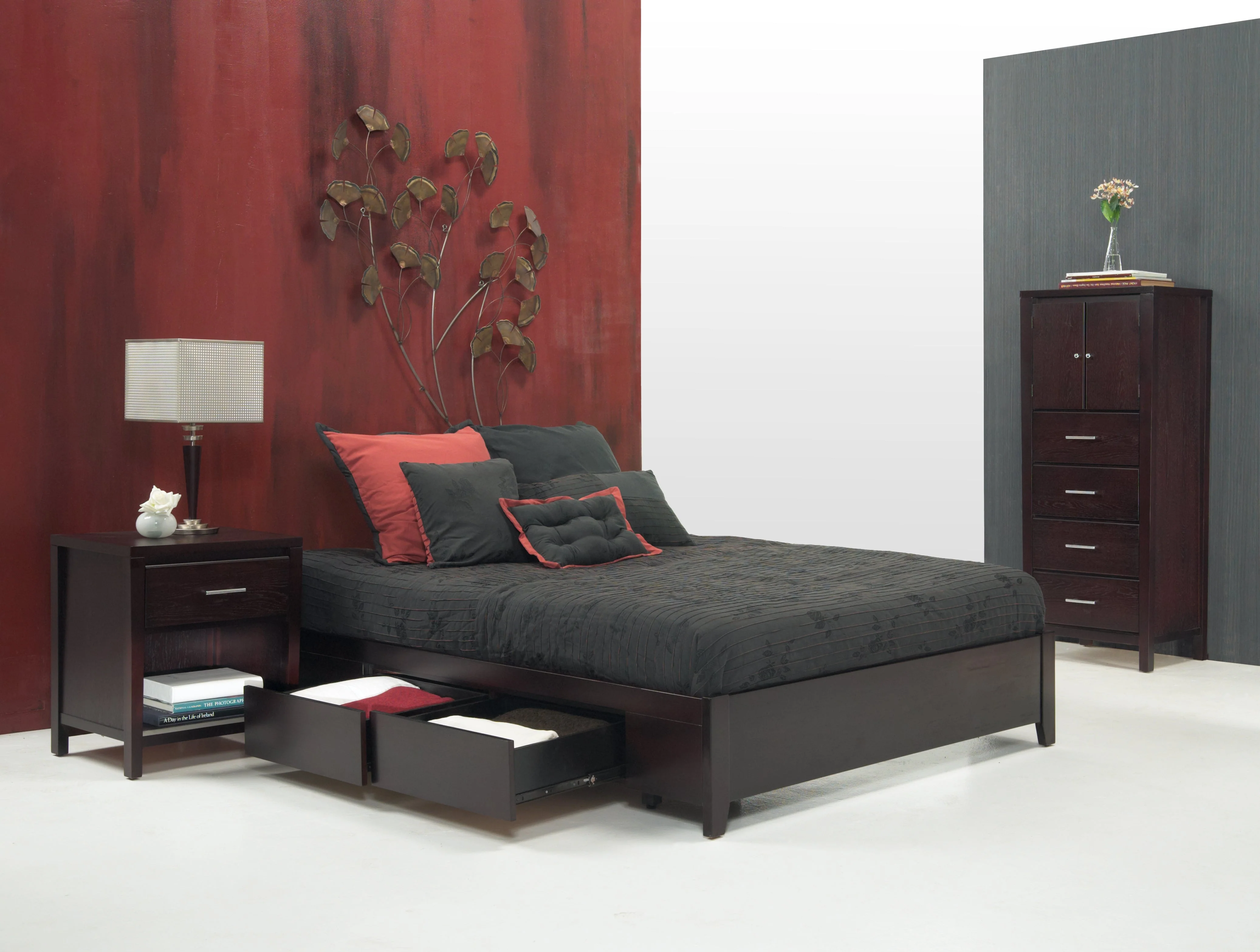 Simple Wood Twin Storage Bed in Espresso - Image 8