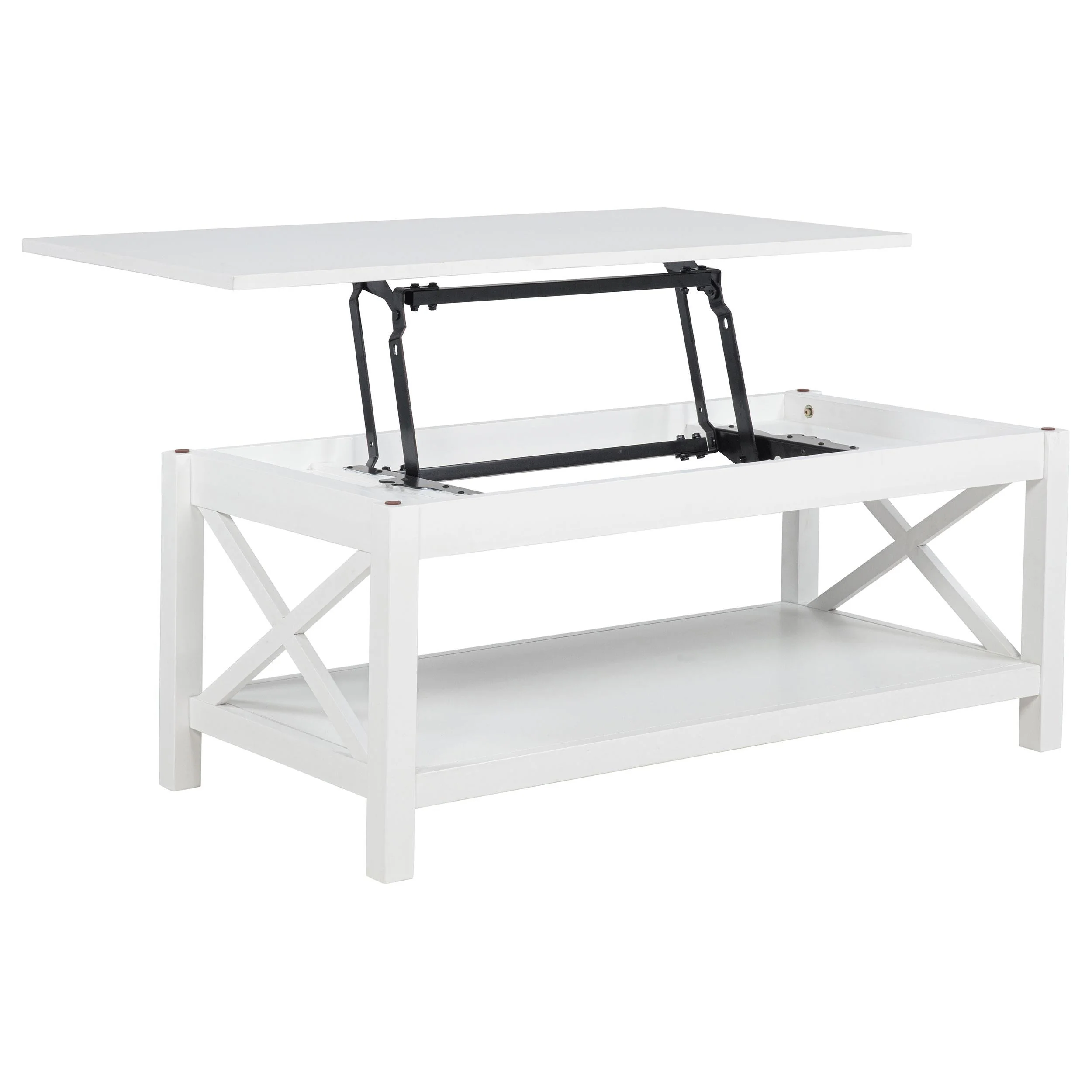 Skyview White 44-inch Rectangular Lift Top Coffee Table - Image 4