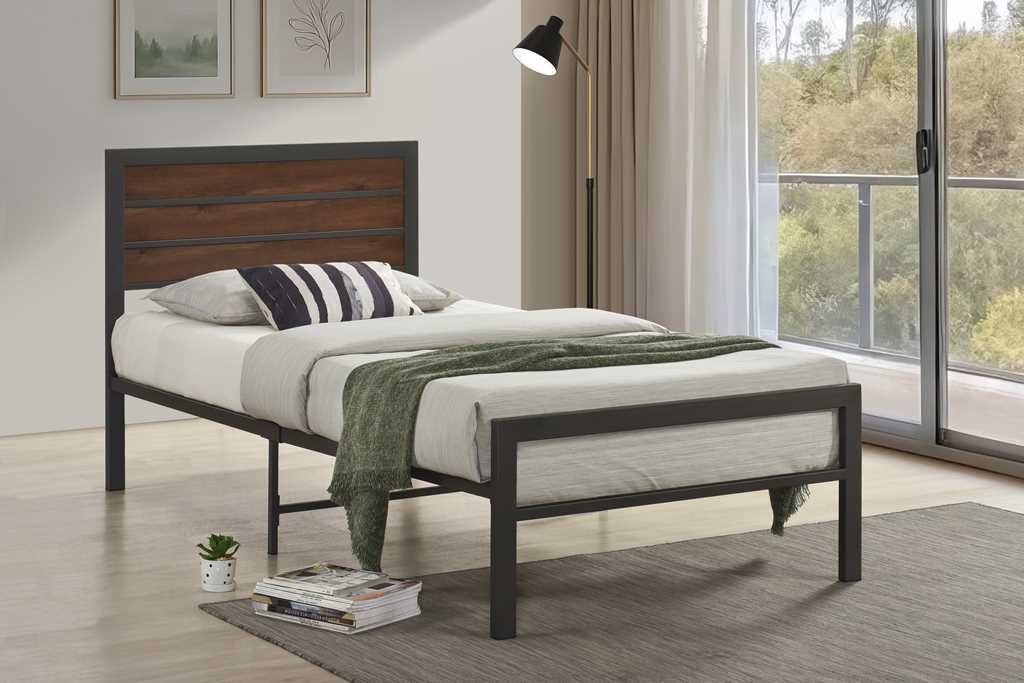 Slay Gray Metal Twin Platform Bed