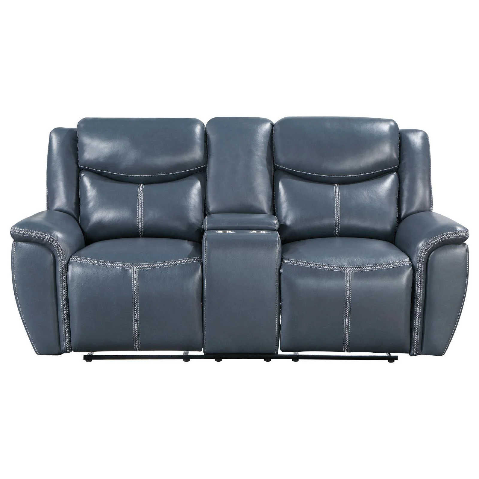 Sloane Blue 2-Piece Upholstered Motion Reclining Sofa Set - Image 10