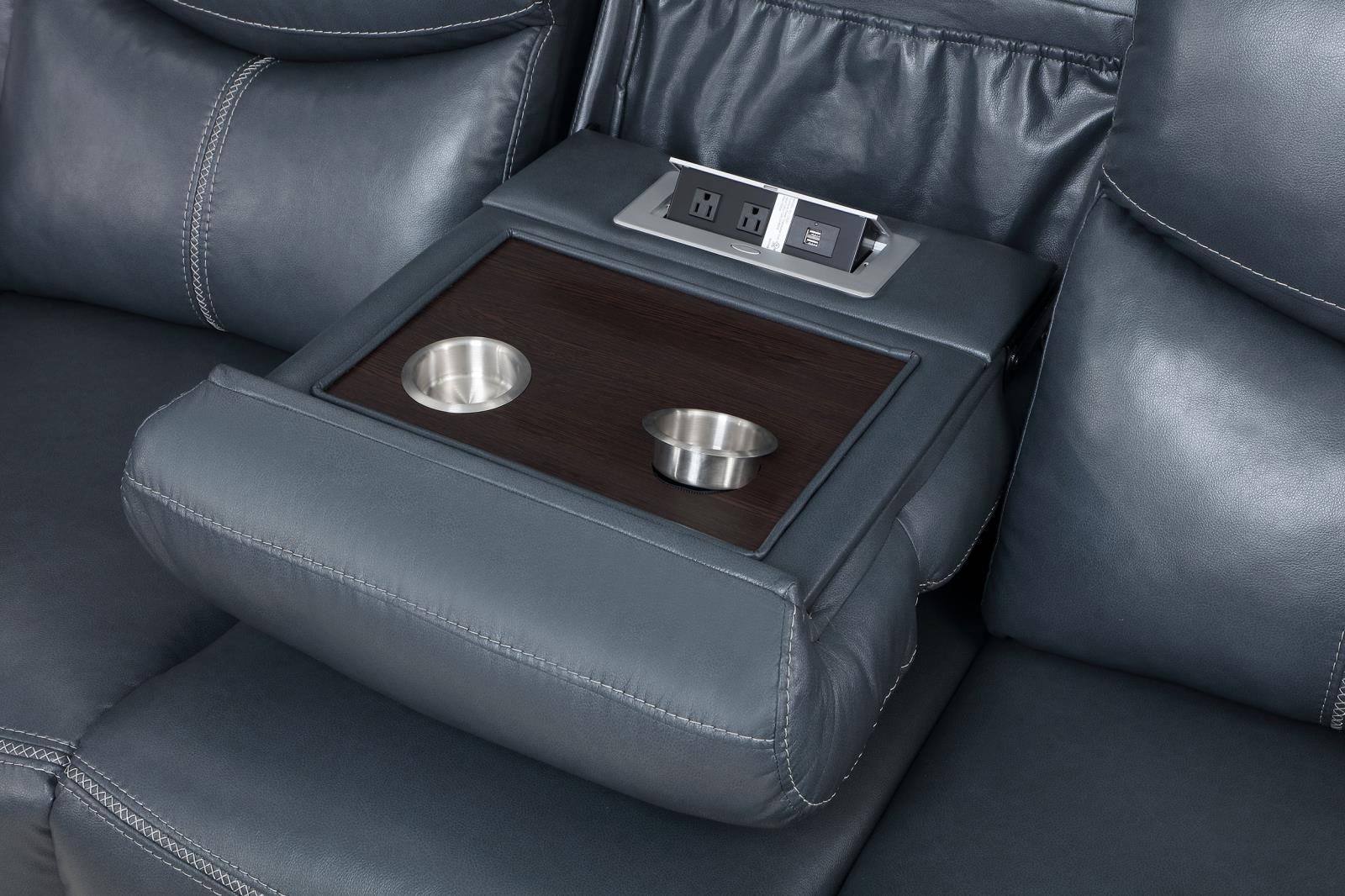 Sloane Blue 2-Piece Upholstered Motion Reclining Sofa Set - Image 13