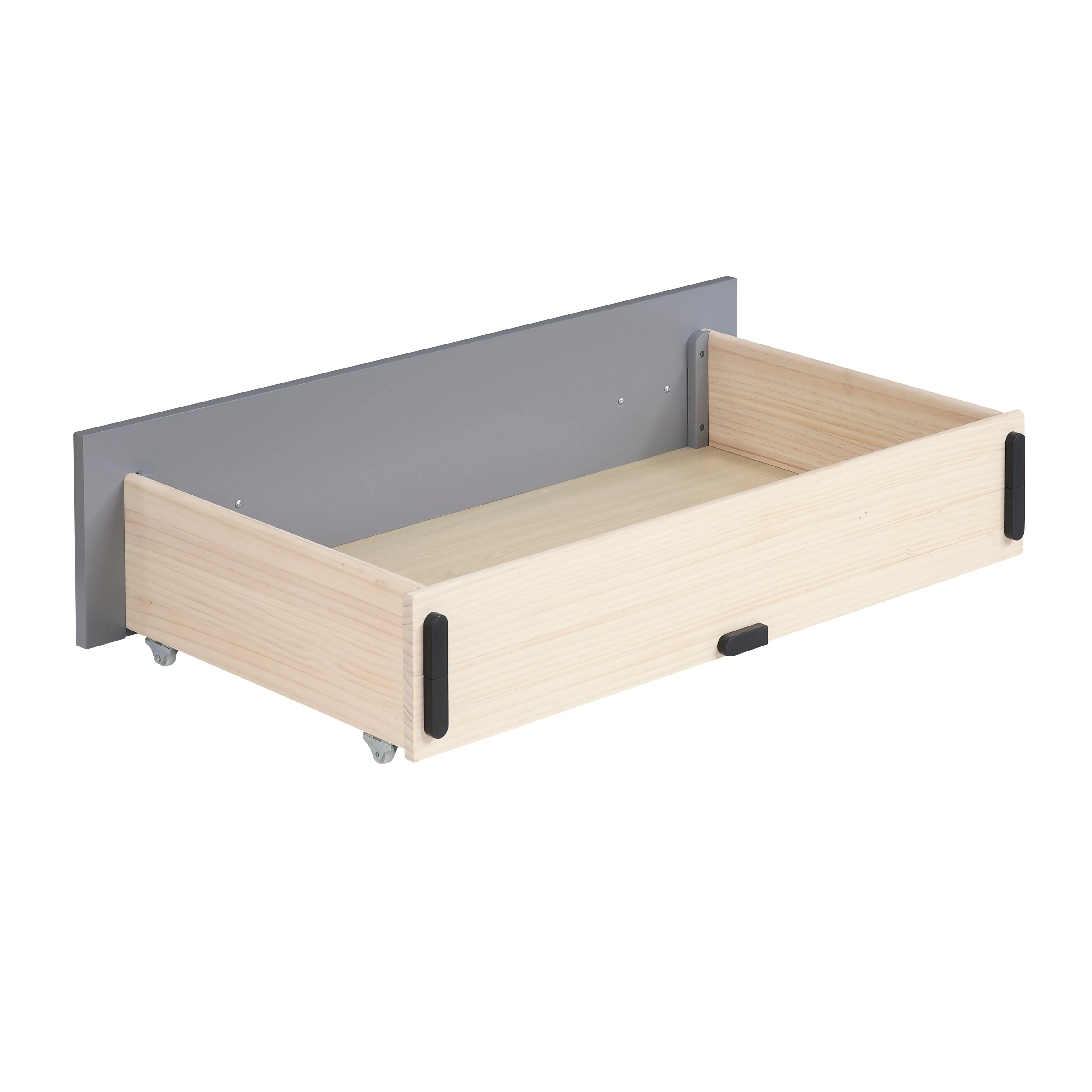 Sloane Gray Full Bookcase Bed with Hidden Desk, Stool and Storage Bench - Image 30