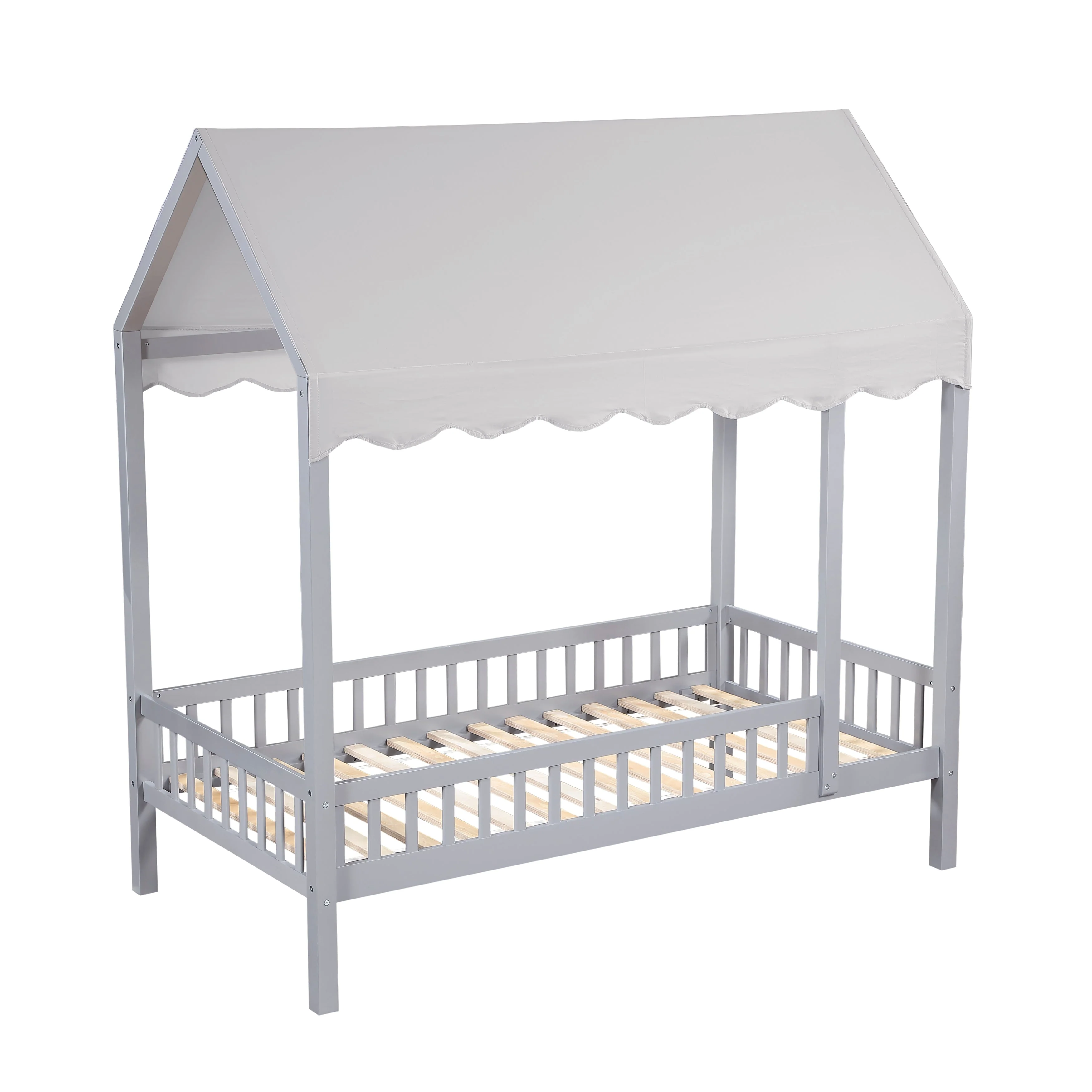 Sloane Gray Twin Canopy Platform Bed - Image 2