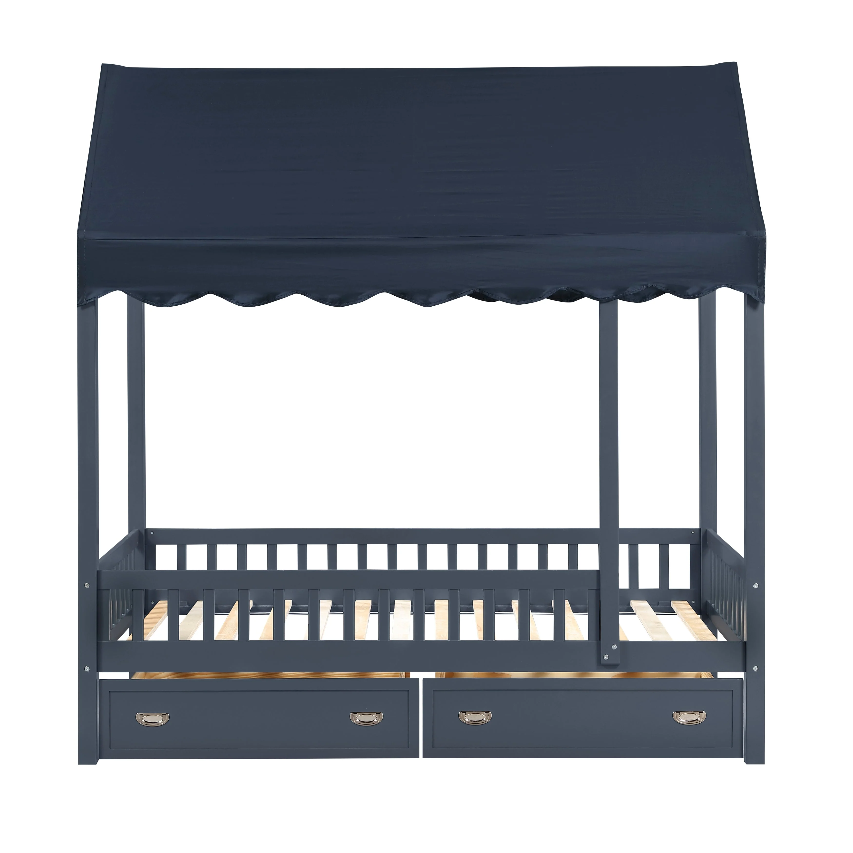 Sloane Navy Blue Twin Canopy Platform Bed - Image 13